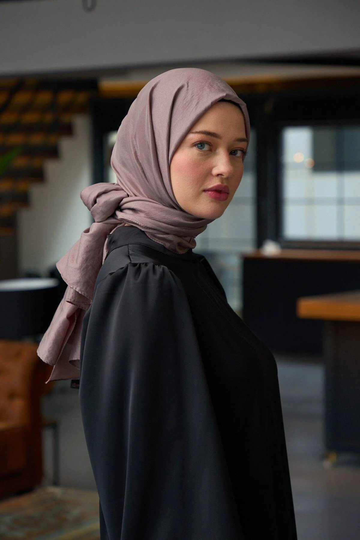 Düz Desen Vual Şal Vizon Vual İpek Şal - 9800-41