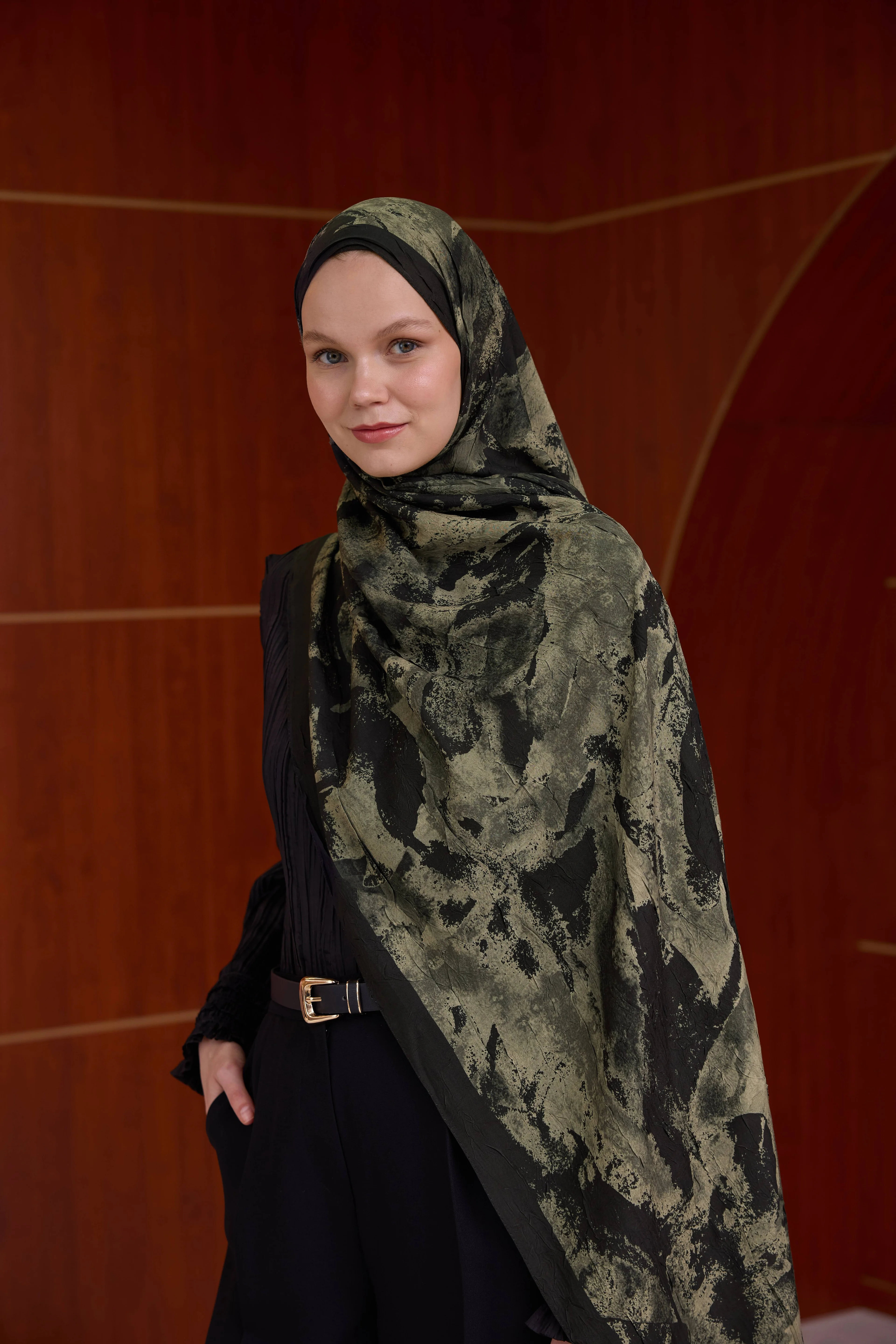 Bambu Kraş Şal 7020 - Haki Yeşil