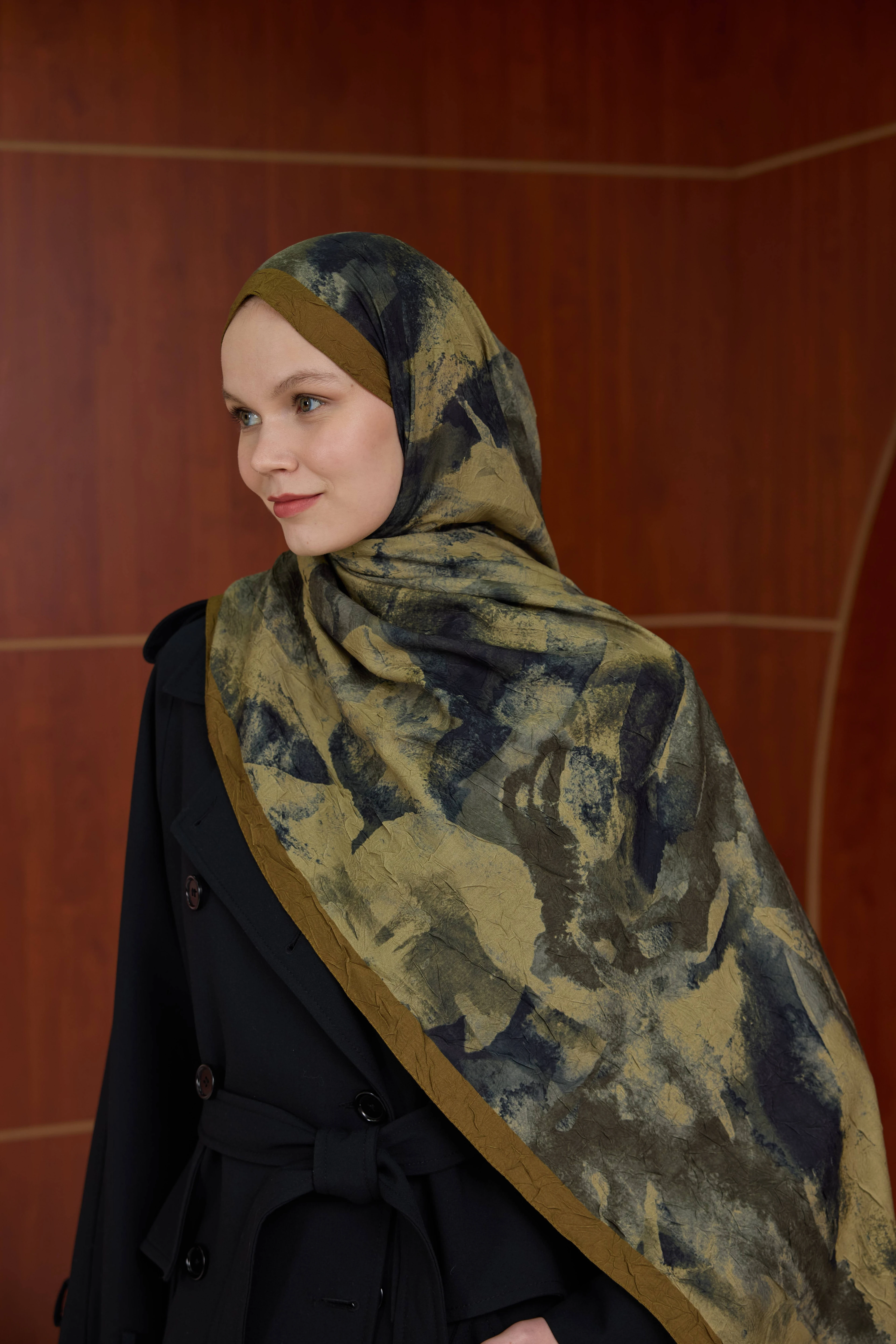 Bambu Kraş Şal 7020 - Yağ Yeşili