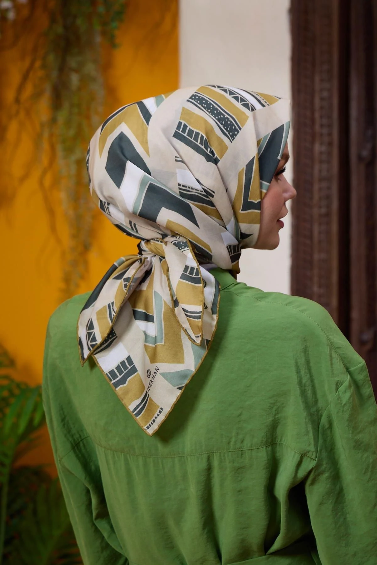 Marrakech Koleksiyon Soft Eşarp Koyu Gold Haki 1197-09