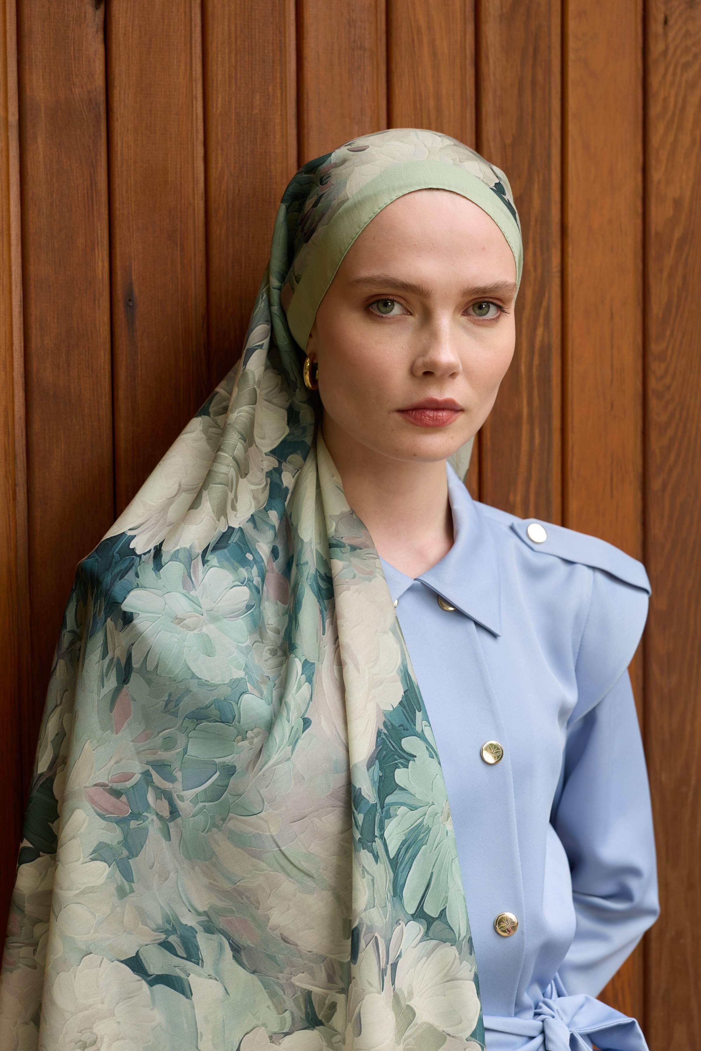 Winter Bloom Soft Şal 3069-10099 - Pastel Yeşil