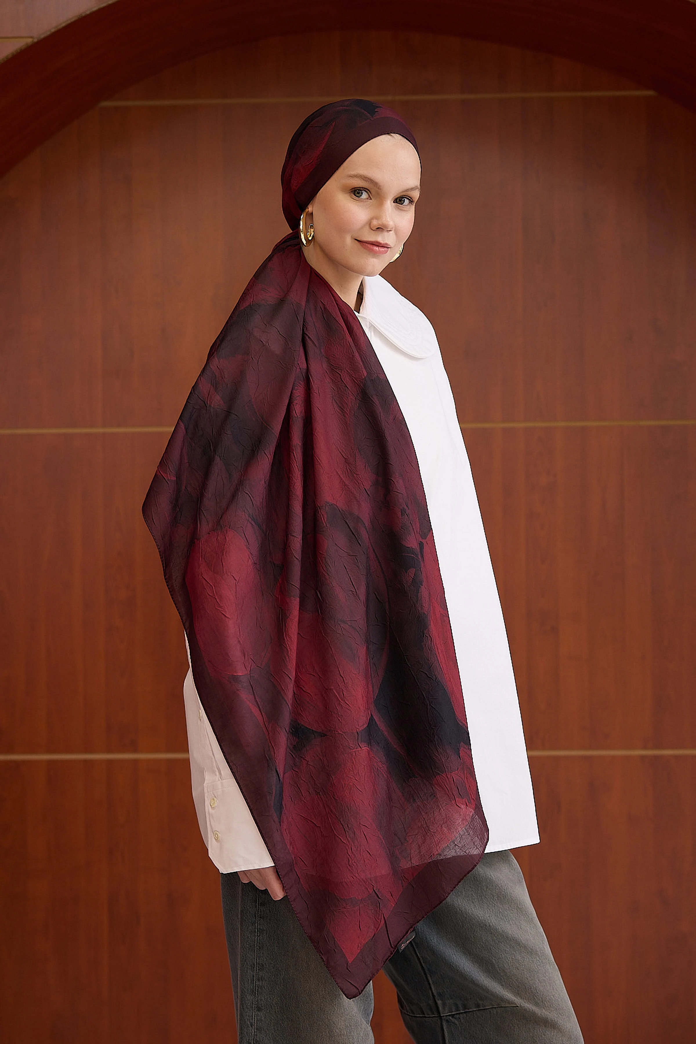 Bambu Kraş Şal 7011 - Bordo