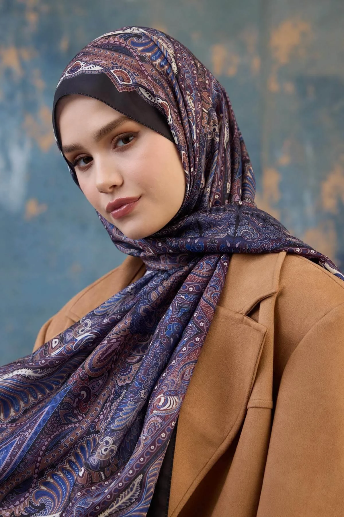 Şal Desen Vual Şal Mor Vual İpek Şal - 9801-03