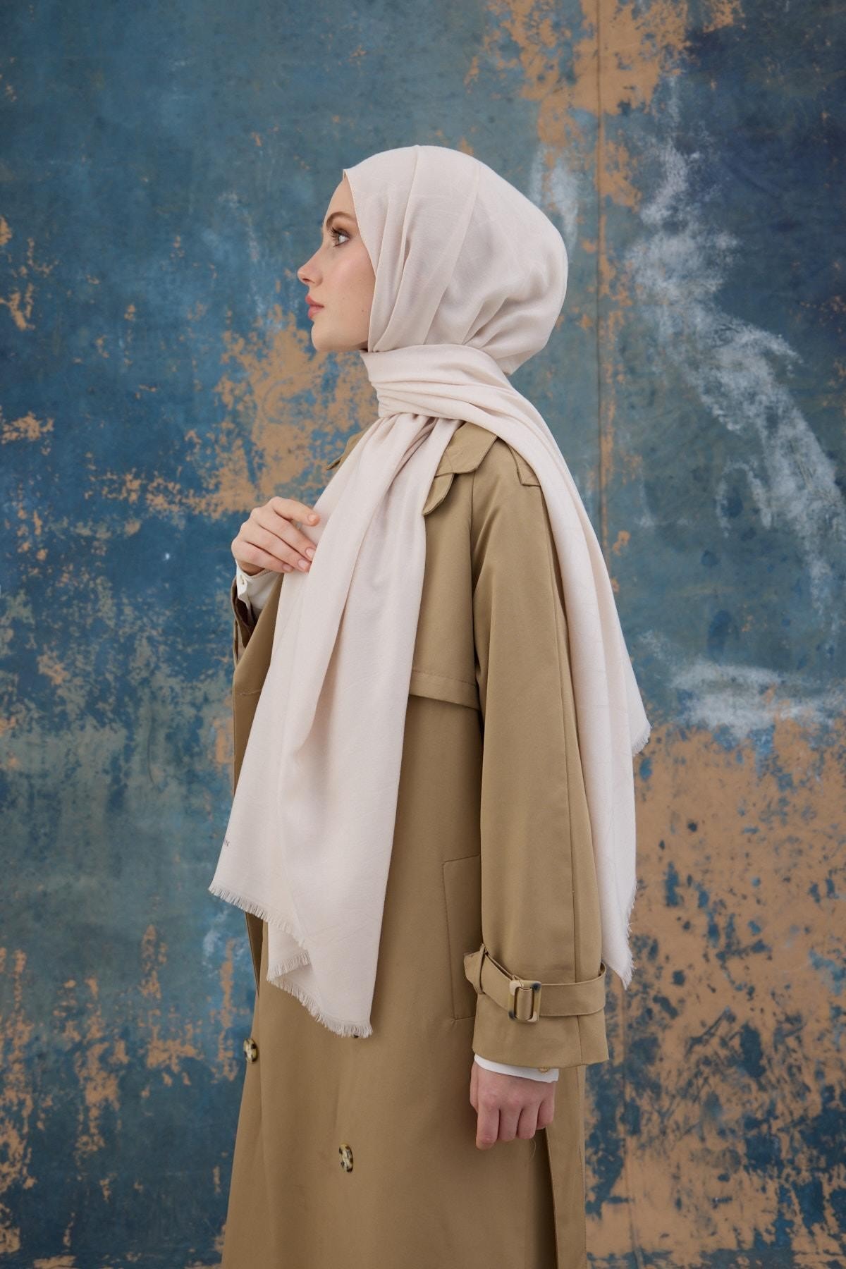 Kare Desen Pamuk Jakar Şal Uçuk Pembe 8012-22