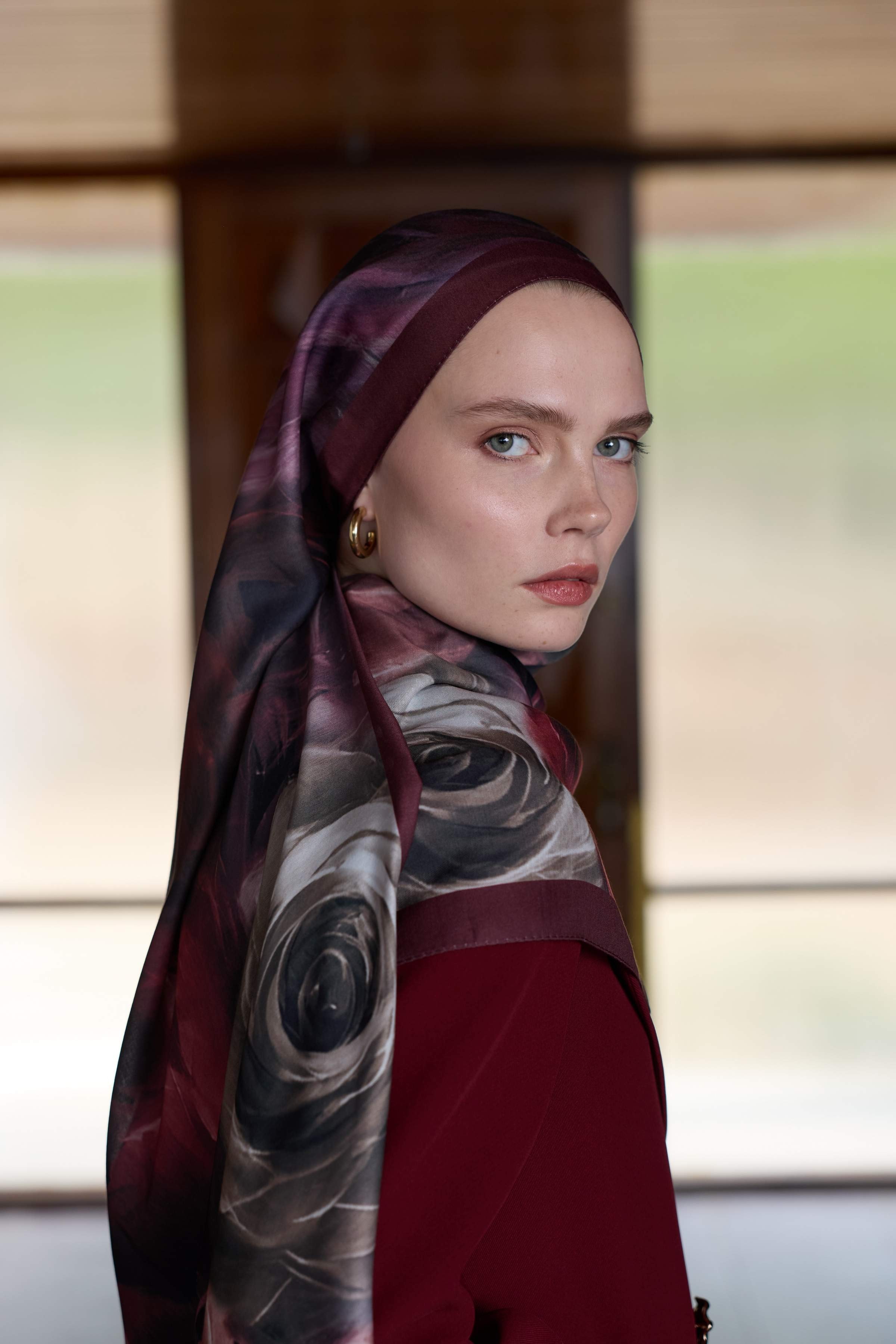 Winter Bloom Soft Şal 3068-10097 - Bordo