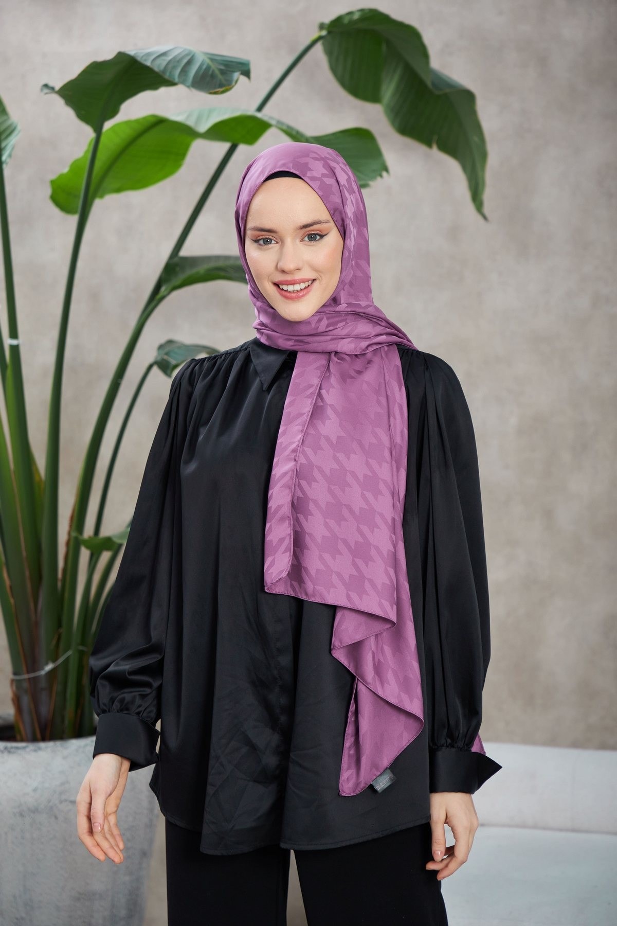 Neo Kazayağı Desen İpeksi Jakar Şal Menekşe 9010-21