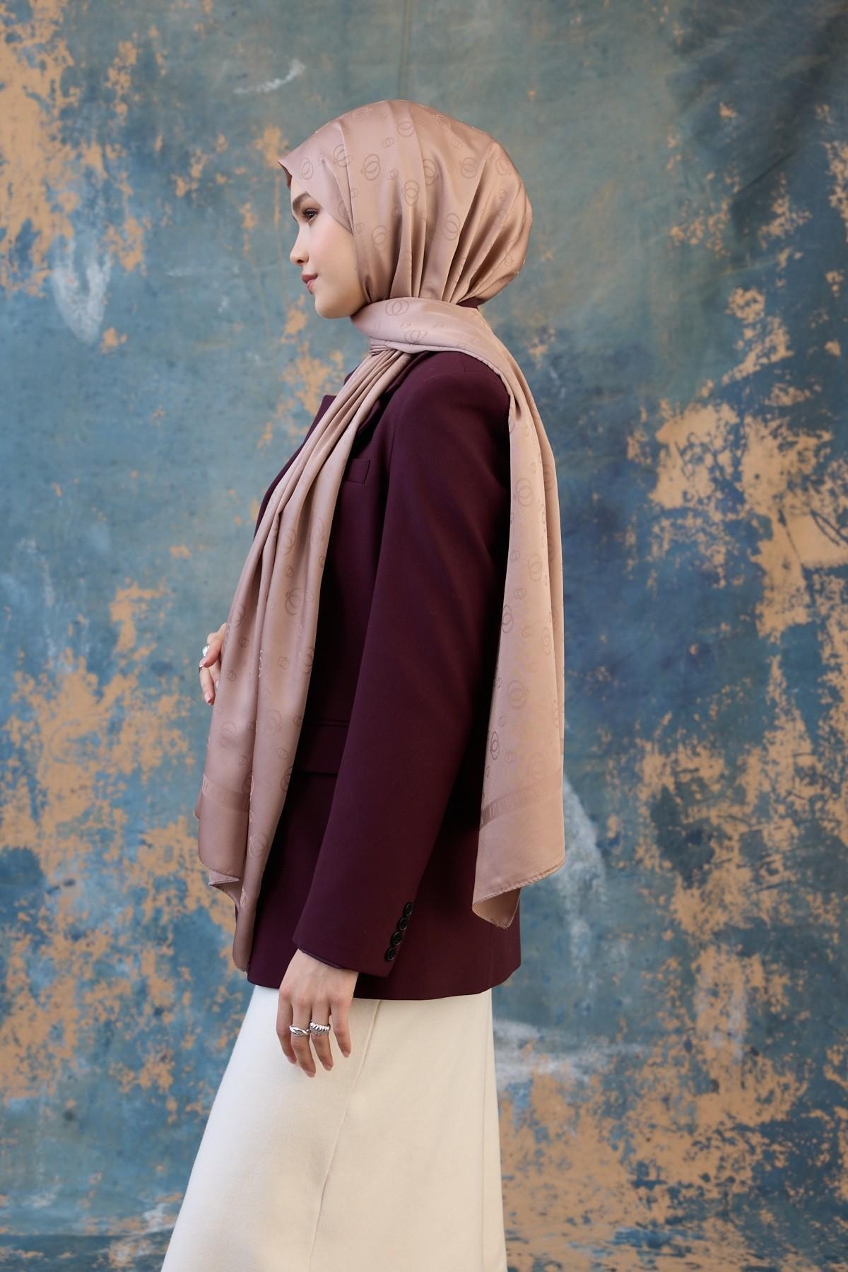 Fall Winter İpeksi Jakar Şal Sepia 9018-31