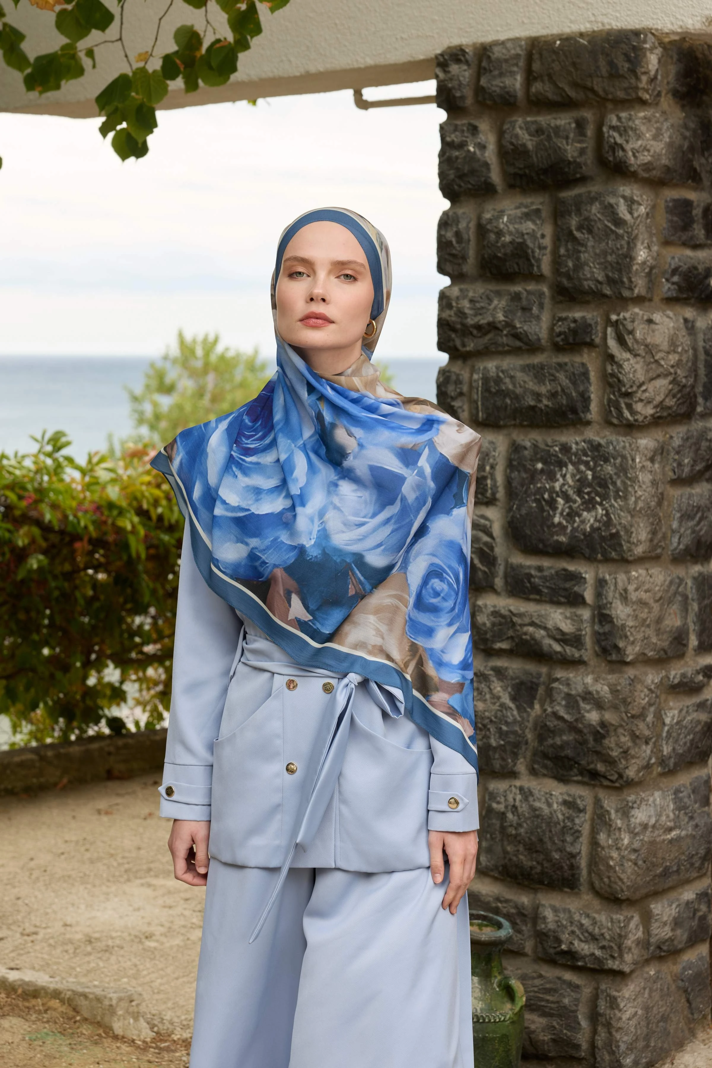 Winter Bloom Qupra Şal 30002 - Mavi