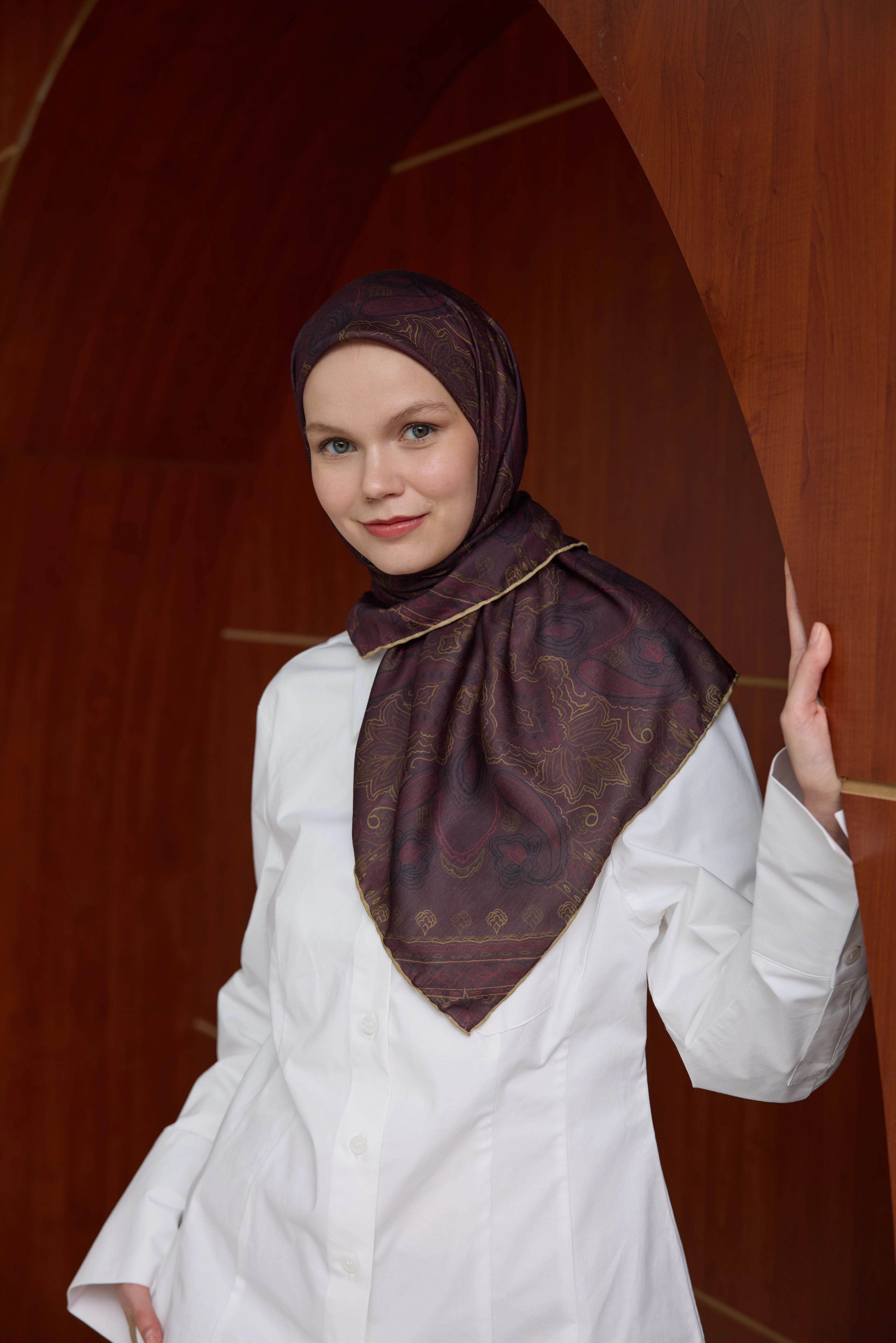 Winter Bloom Soft Eşarp 1243 - Bordo