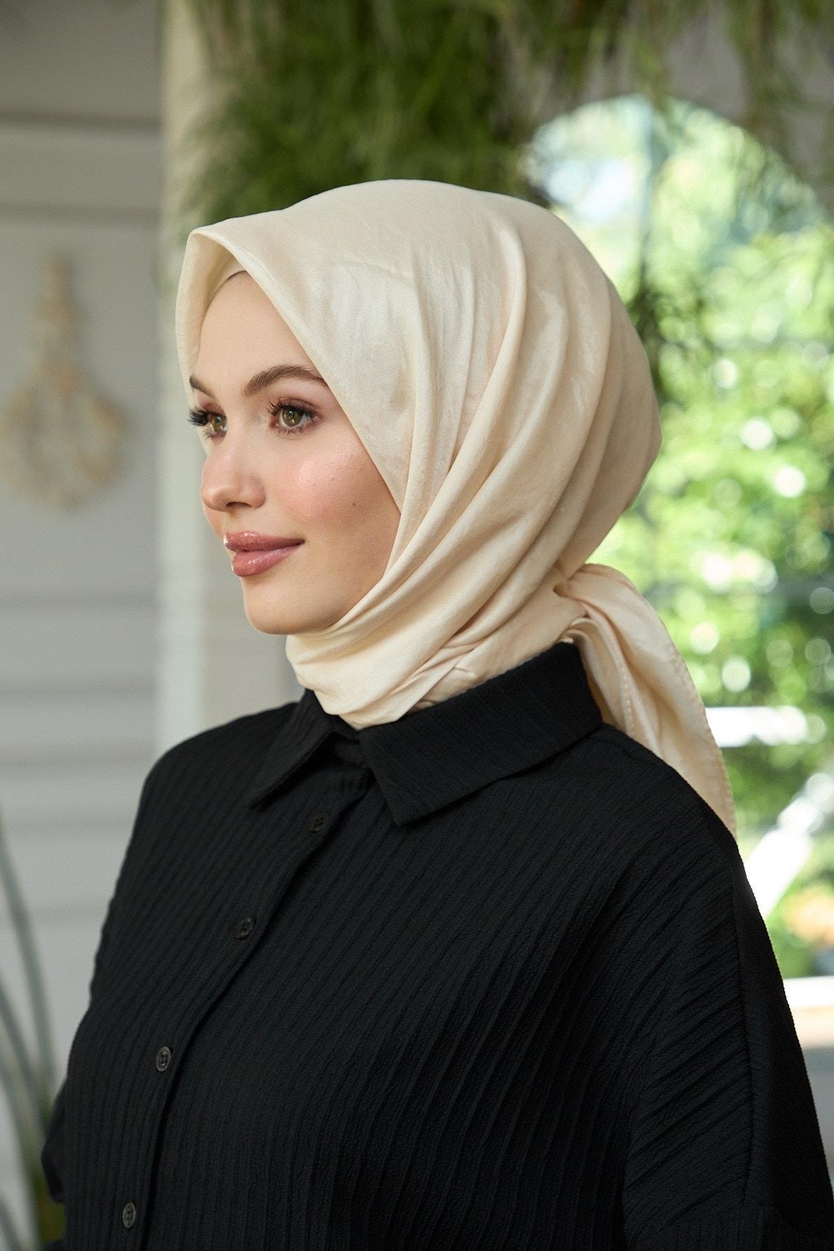 Düz Desen Vual Eşarp Somon Vual İpek Eşarp - 10100-22