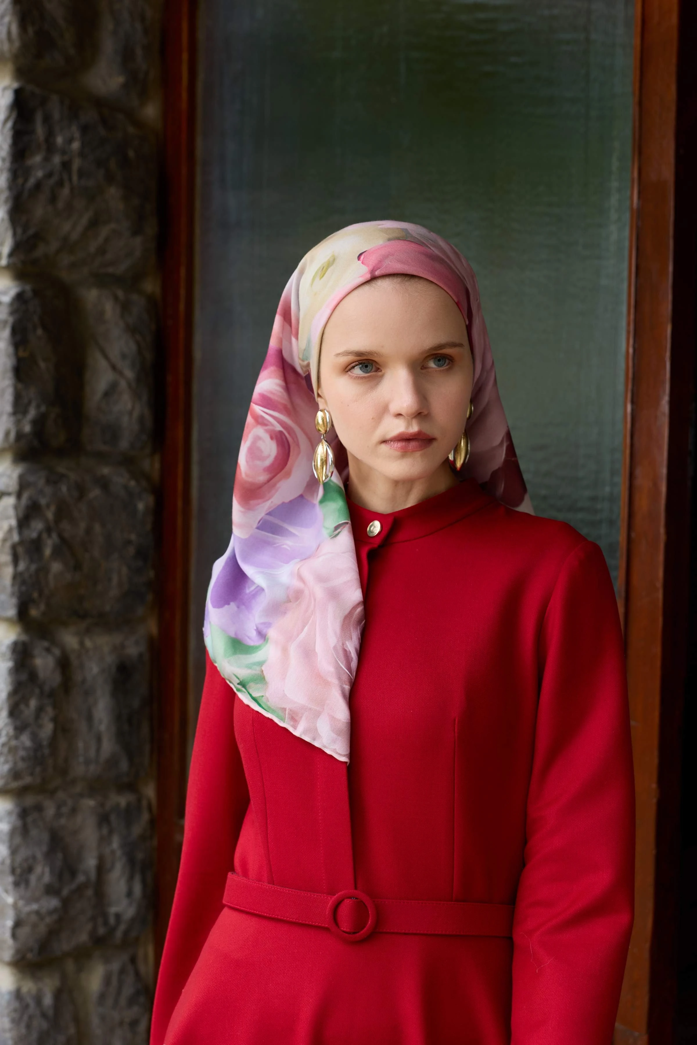 Winter Bloom Soft Eşarp 1239 - Bordo Mor