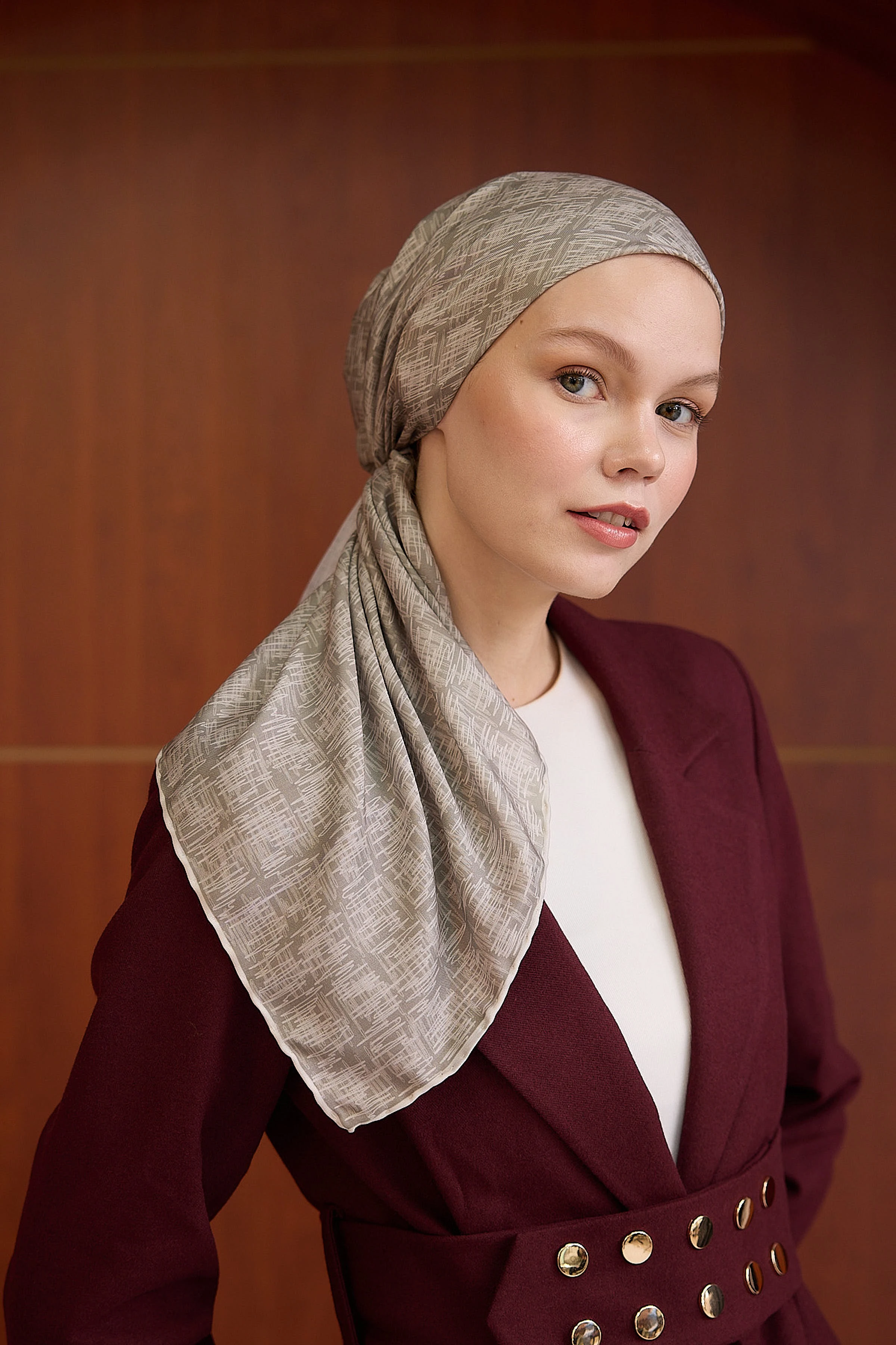 Winter Bloom Soft Eşarp 1240 - Vizon