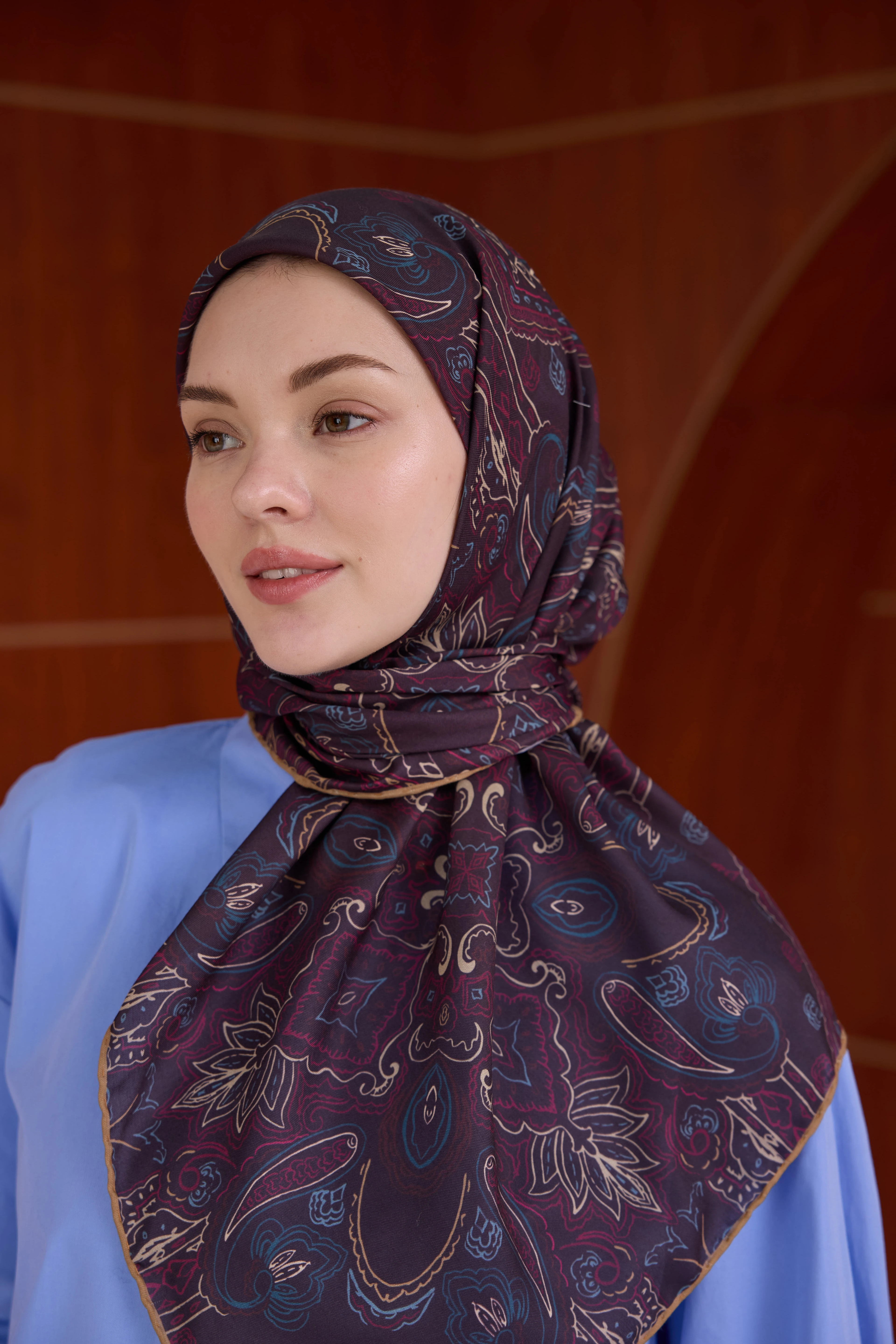 Winter Bloom Soft Eşarp 1243 - Mürdüm