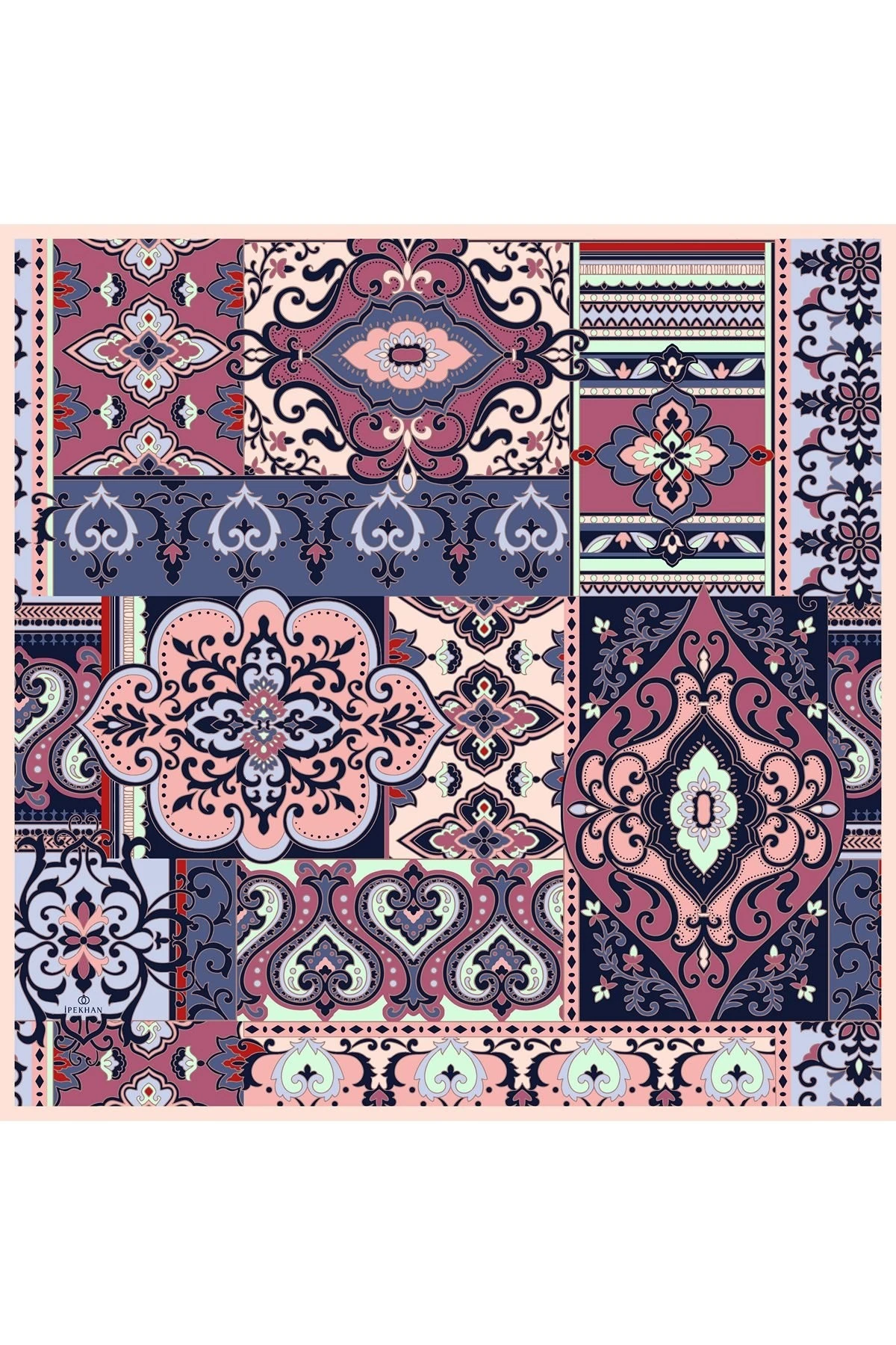 Mozaik Bebe Mavi Pudra Pamuk Viskon Eşarp