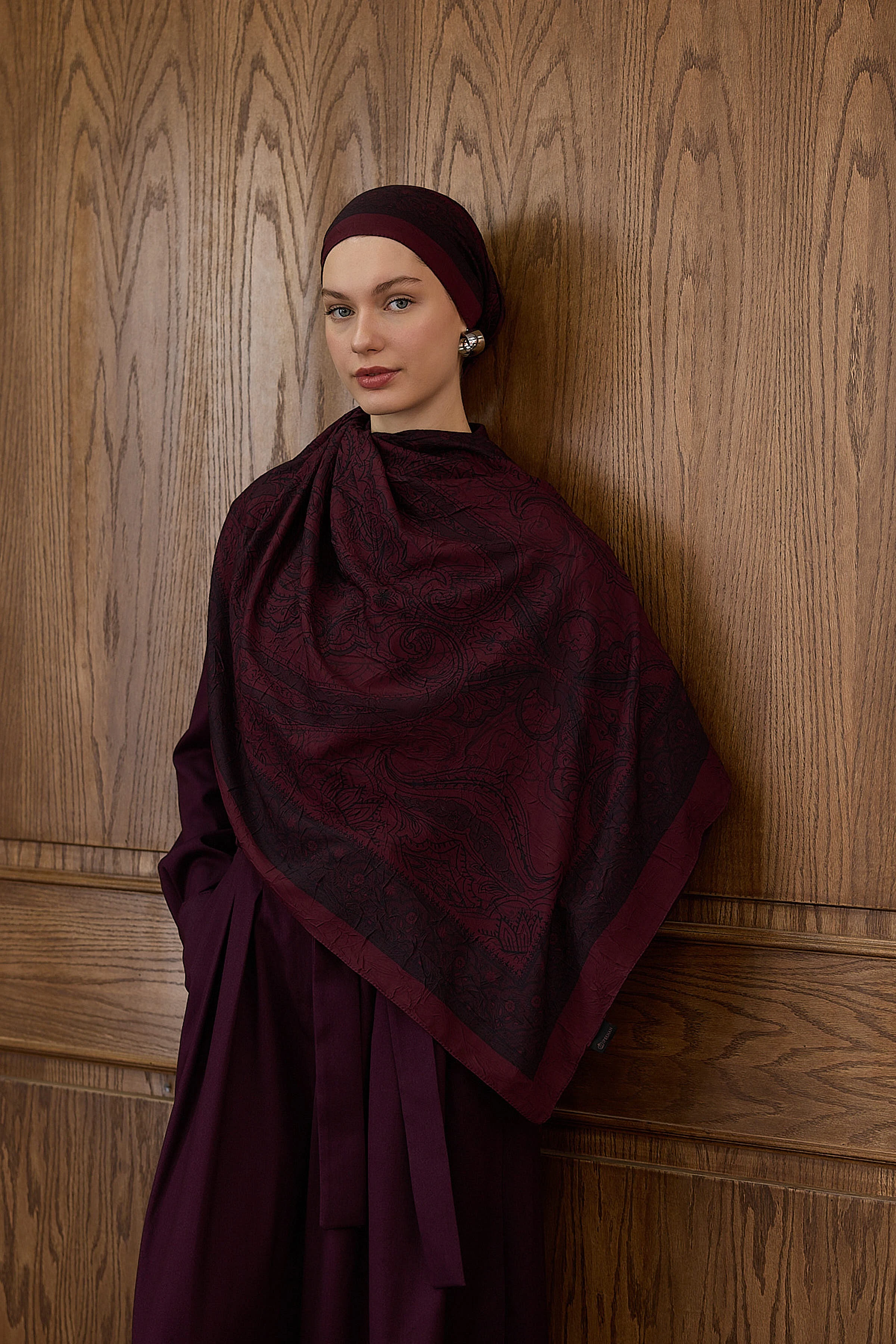 Bambu Kraş Şal 7008 - Bordo