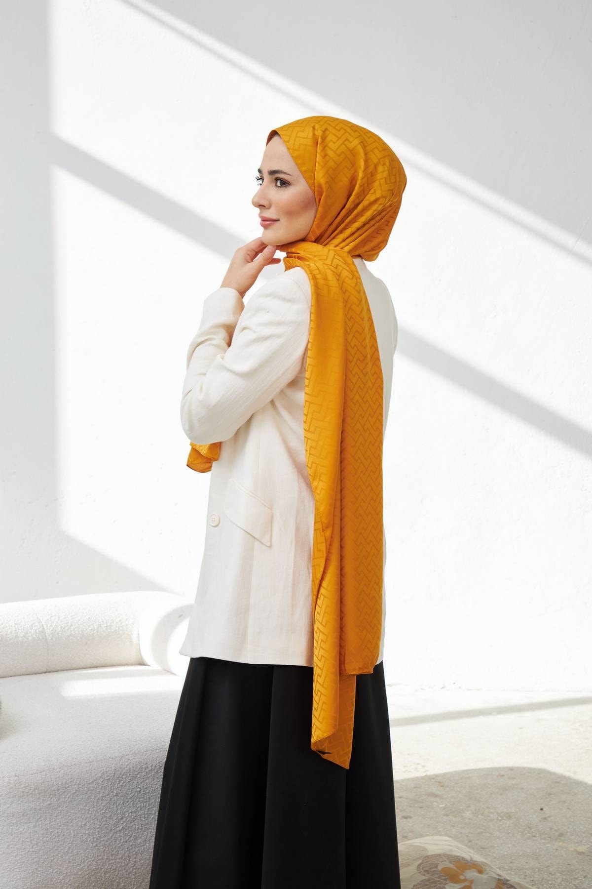 Lego Desen İpeksi Jakar Şal Taba 9004-15