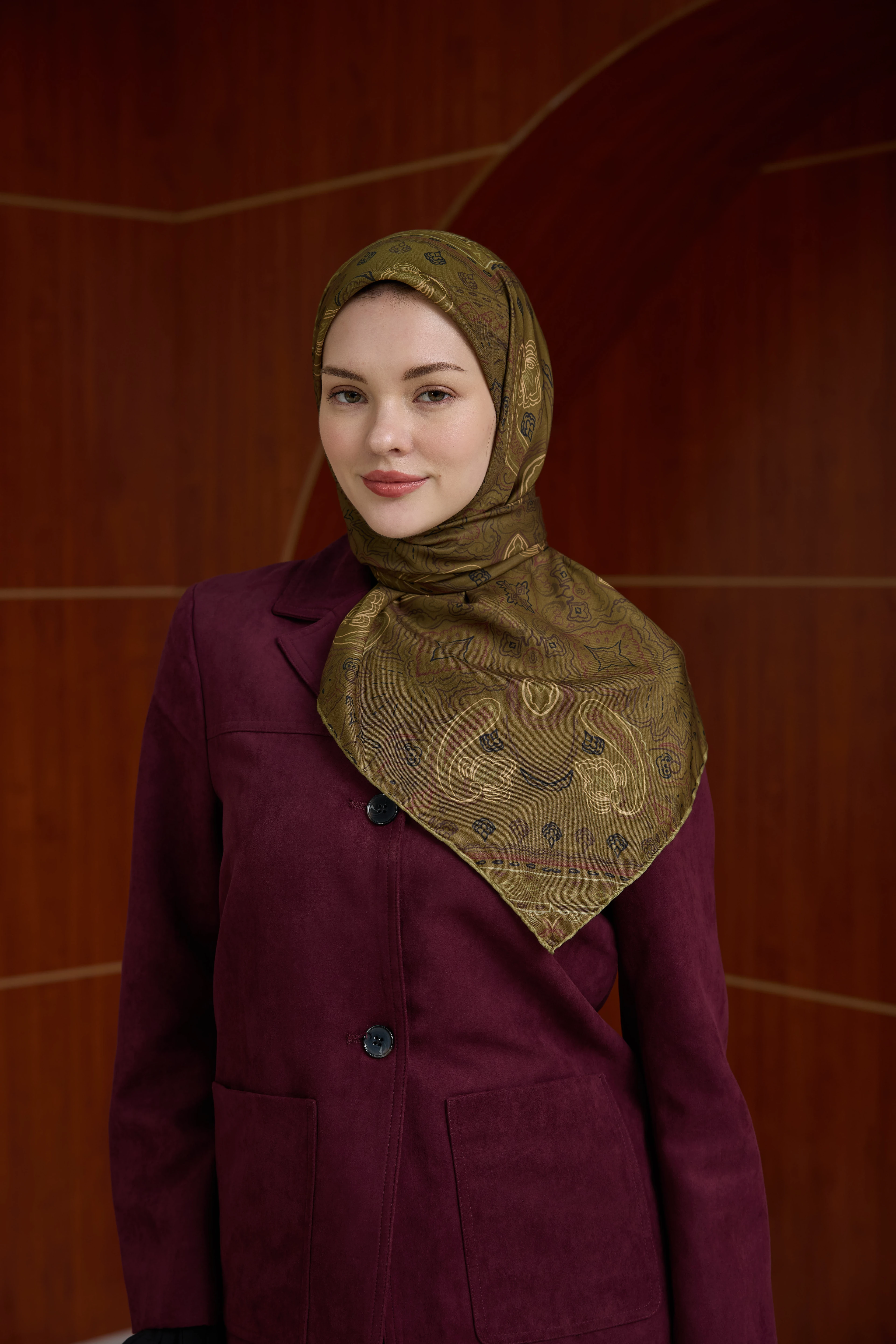 Winter Bloom Soft Eşarp 1243 - Kına Yeşili