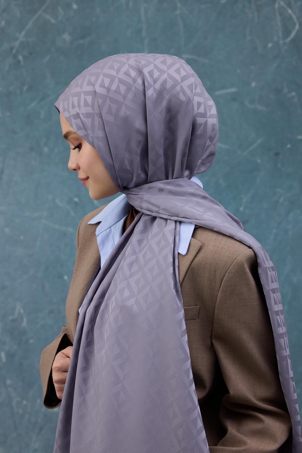 Fall Winter İpeksi Jakar Şal Lila 9019-01