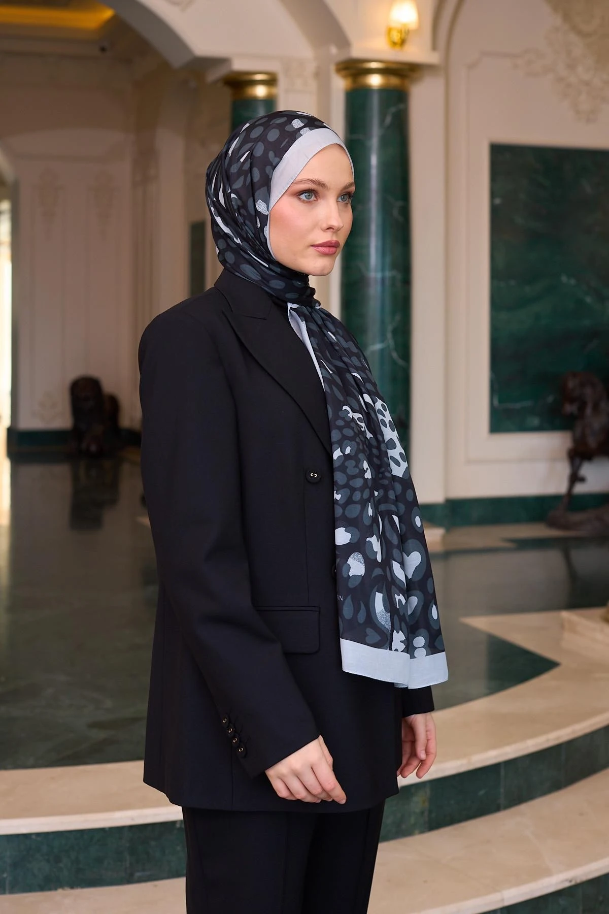 İpekhan Soft Şal Siyah Beyaz 3050-13