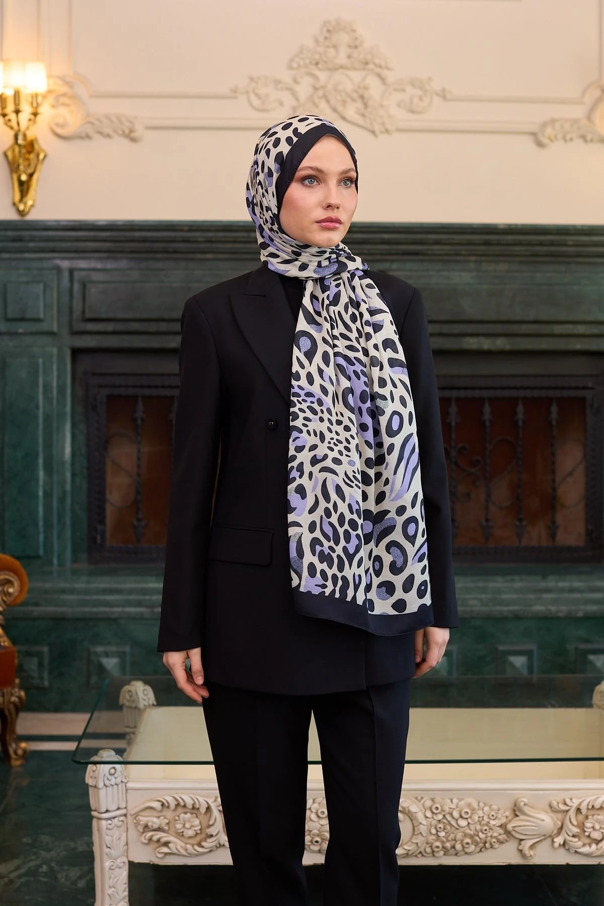 İpekhan Soft Şal Krem Lila 3050-10