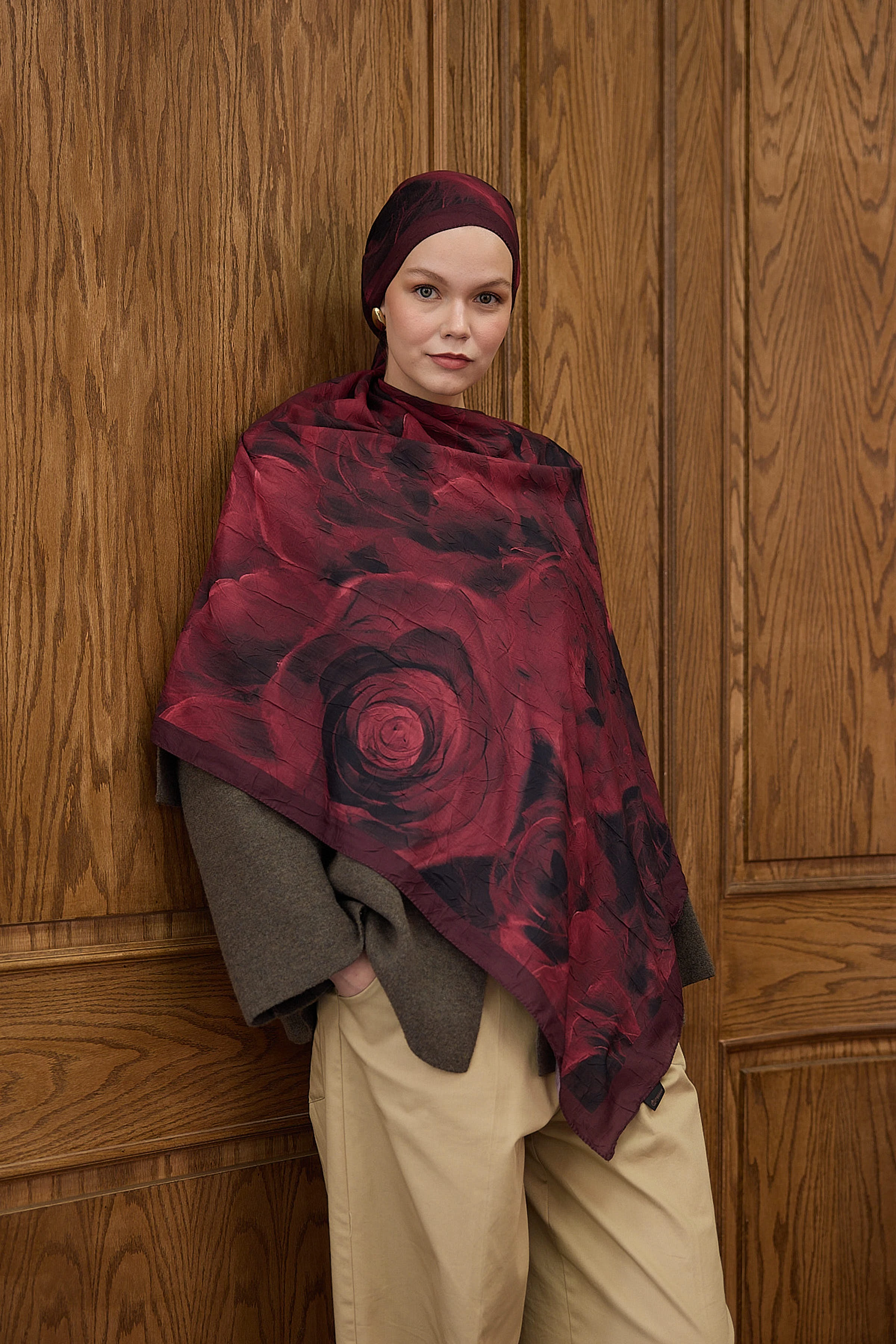 Bambu Kraş Şal 7005 - Bordo