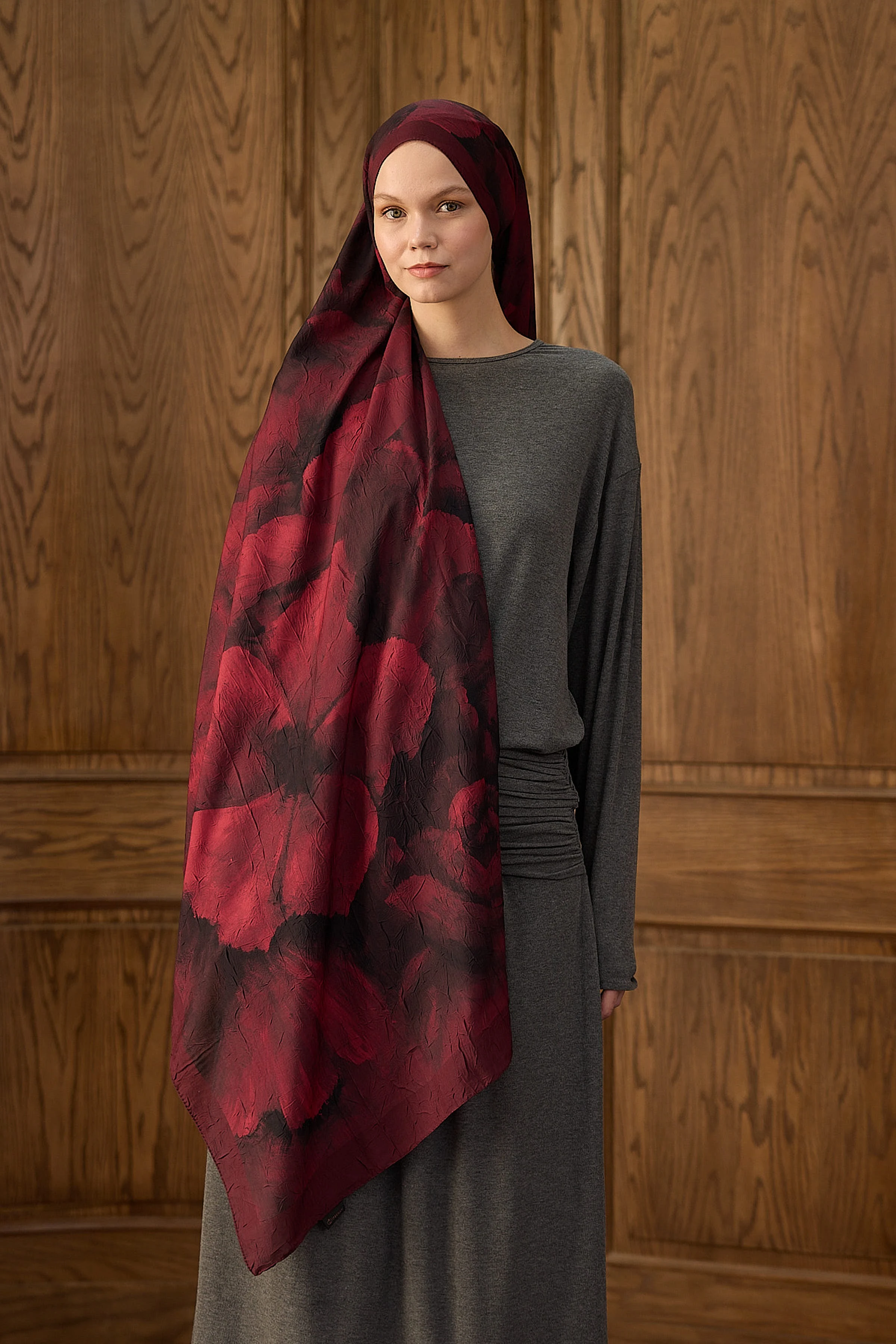 Bambu Kraş Şal 7013 - Bordo