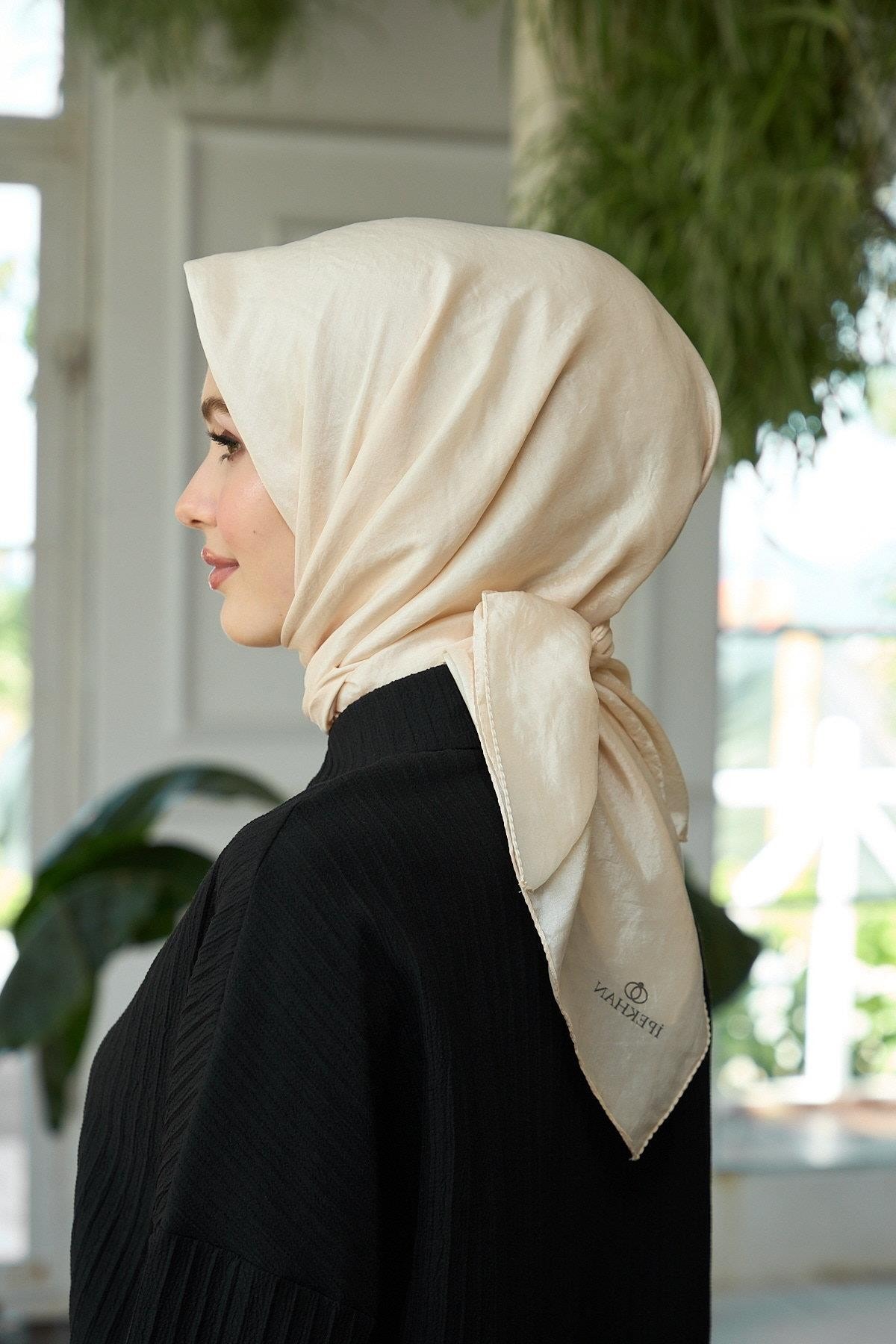 Düz Desen Vual Eşarp Somon Vual İpek Eşarp - 10100-22