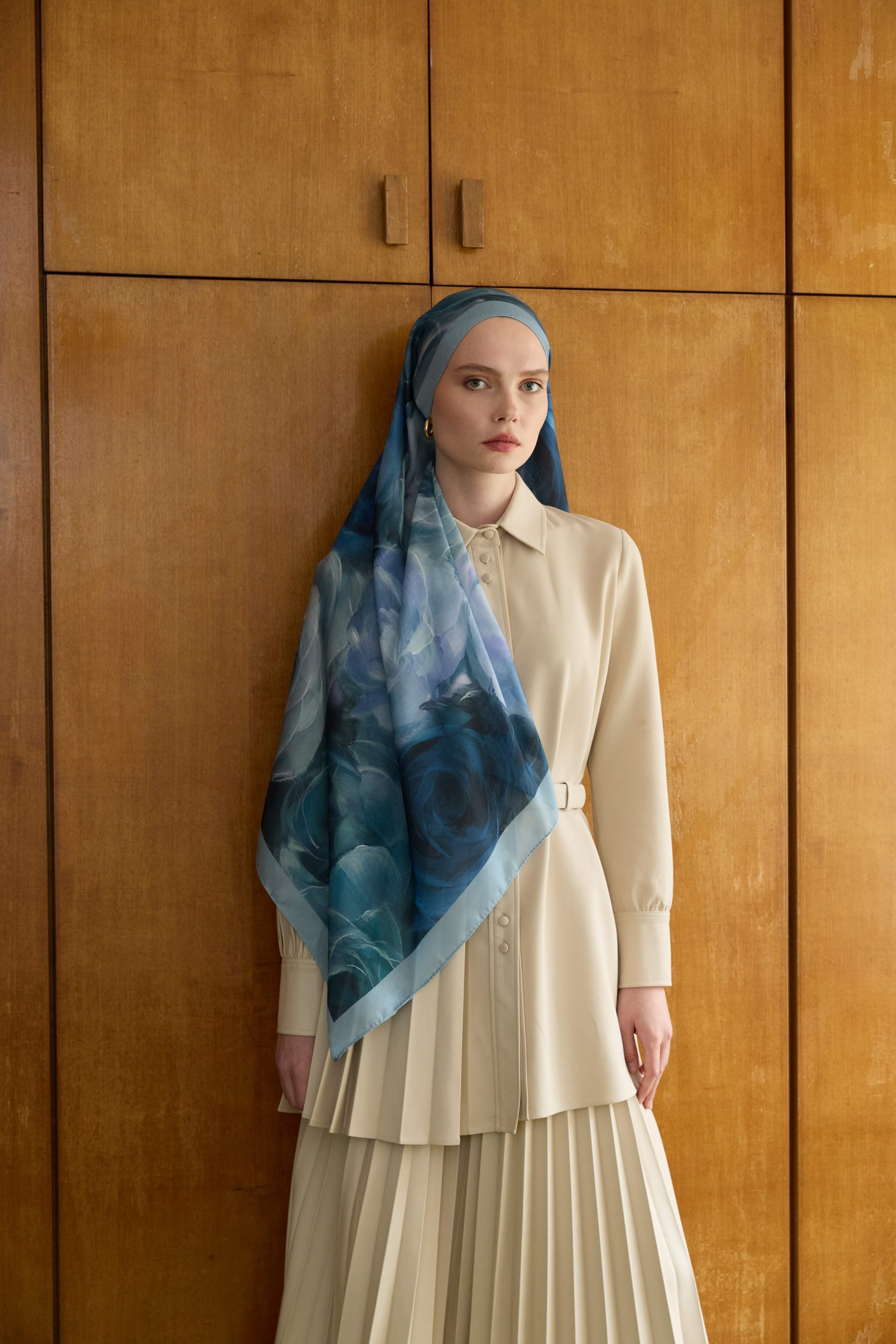 Winter Bloom Soft Şal 3068-10097 - Mavi