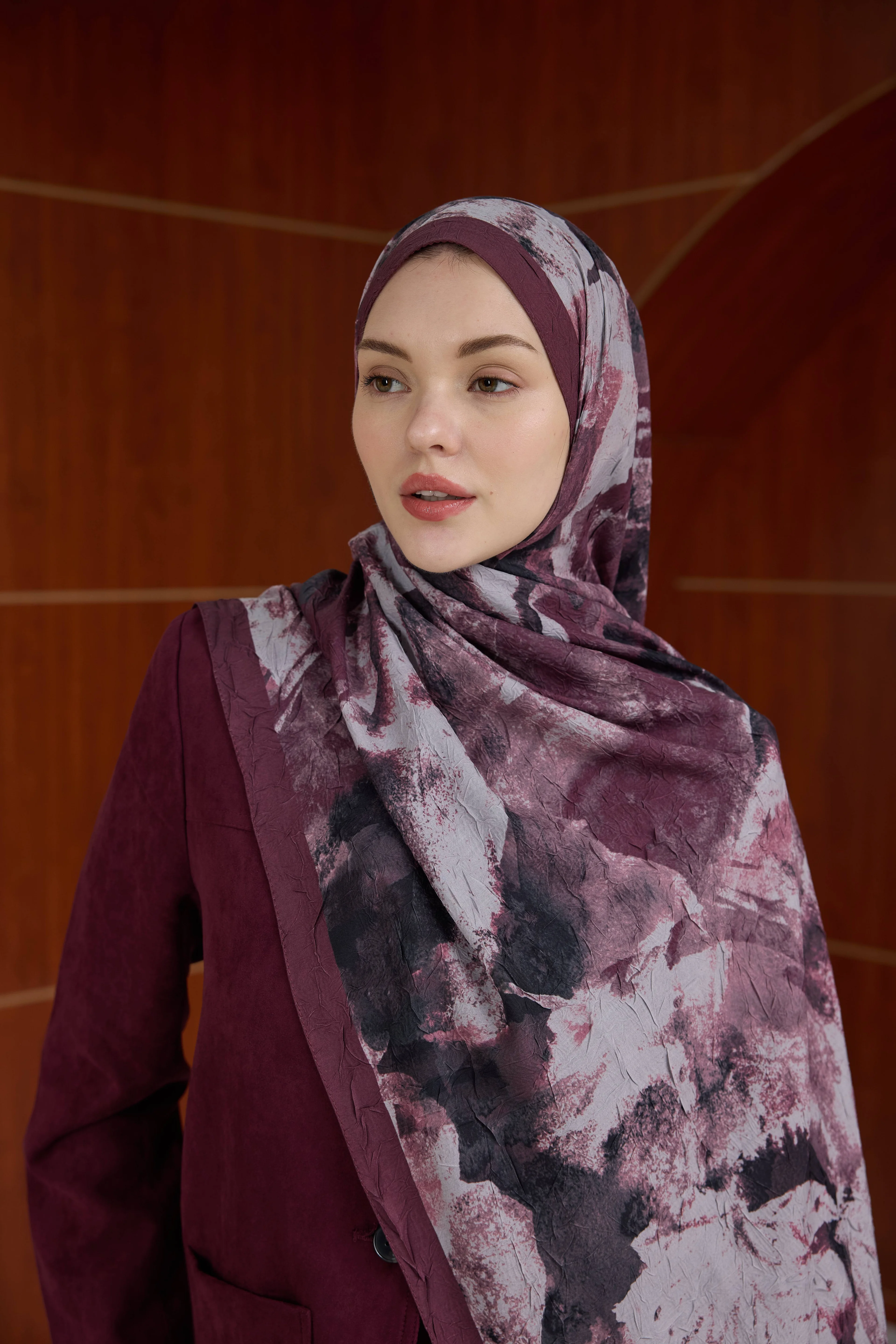 Bambu Kraş Şal 7020 - Vişne