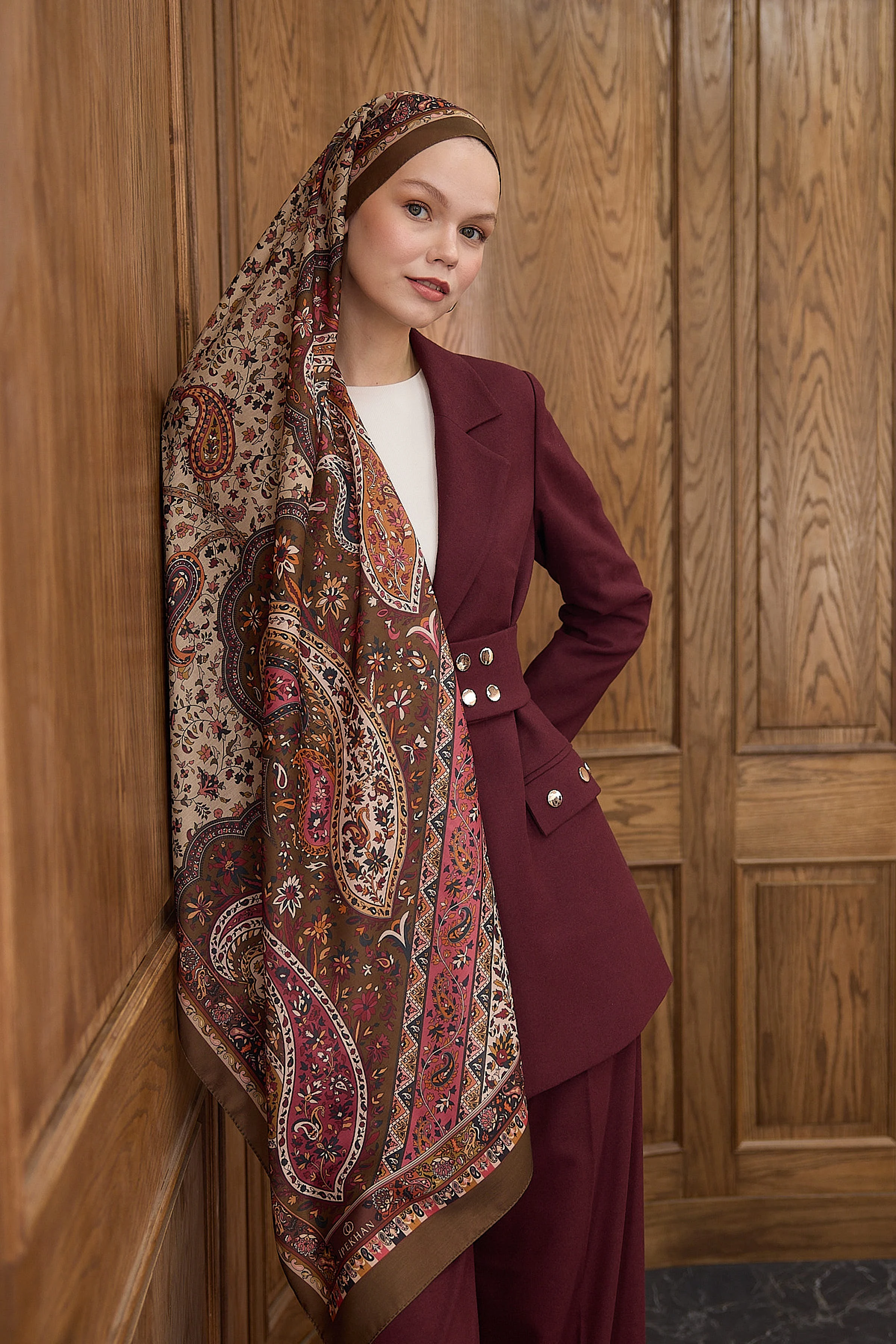 Winter Bloom Soft Şal 3070 - Sütlü Kahve