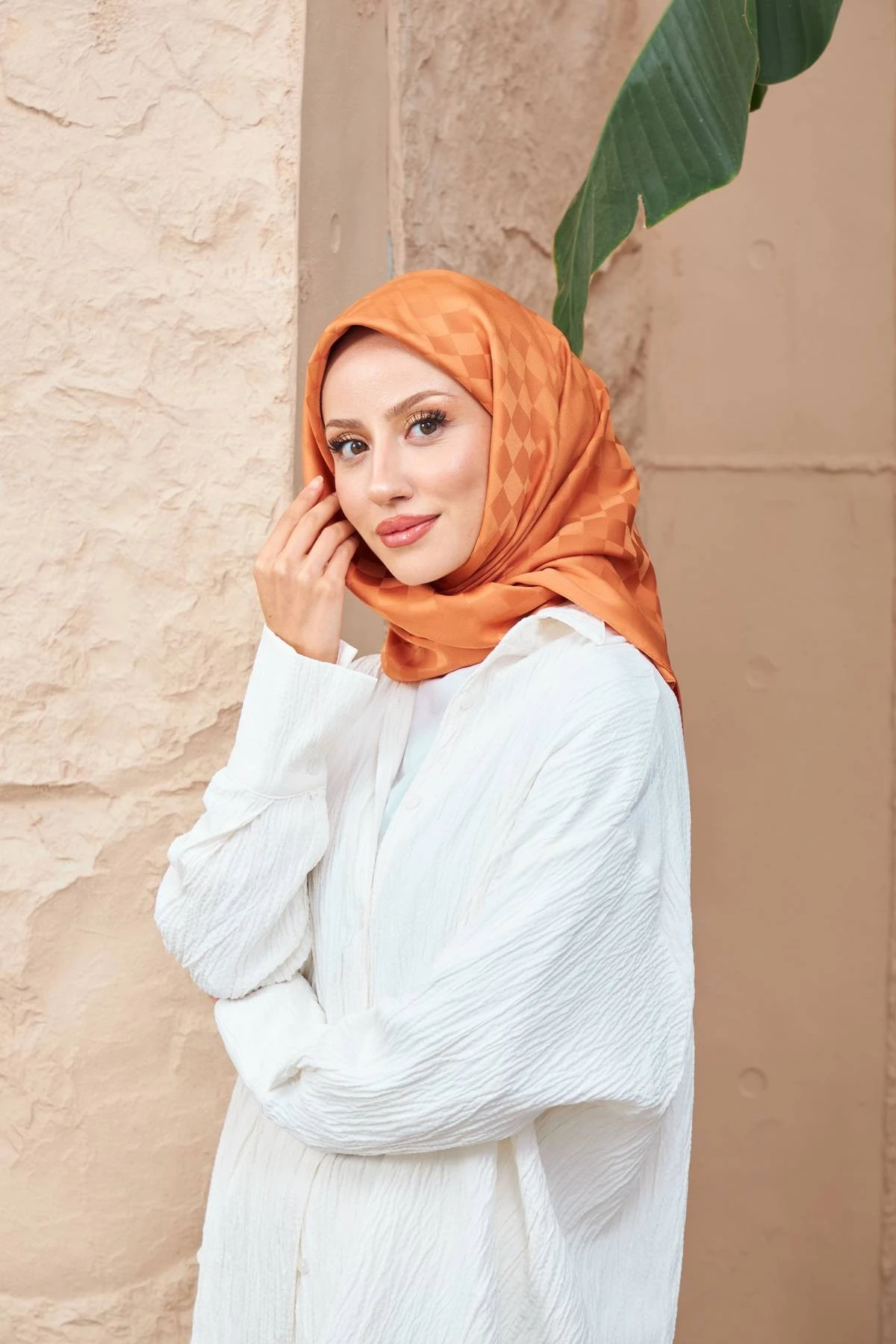 Dama Jakarlı Eşarp Taba 9900-23