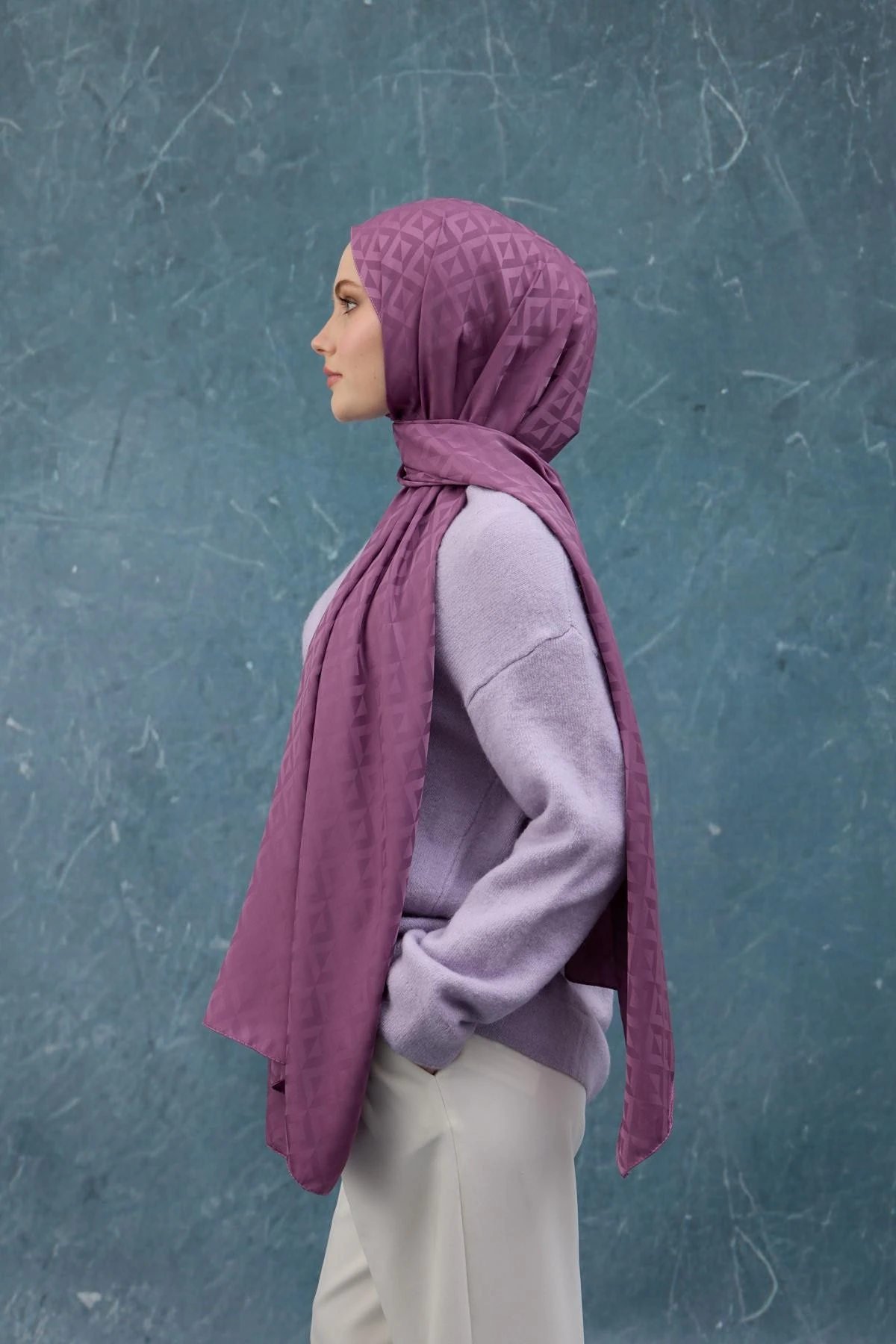 Fall Winter İpeksi Jakar Şal Leylak 9019-19