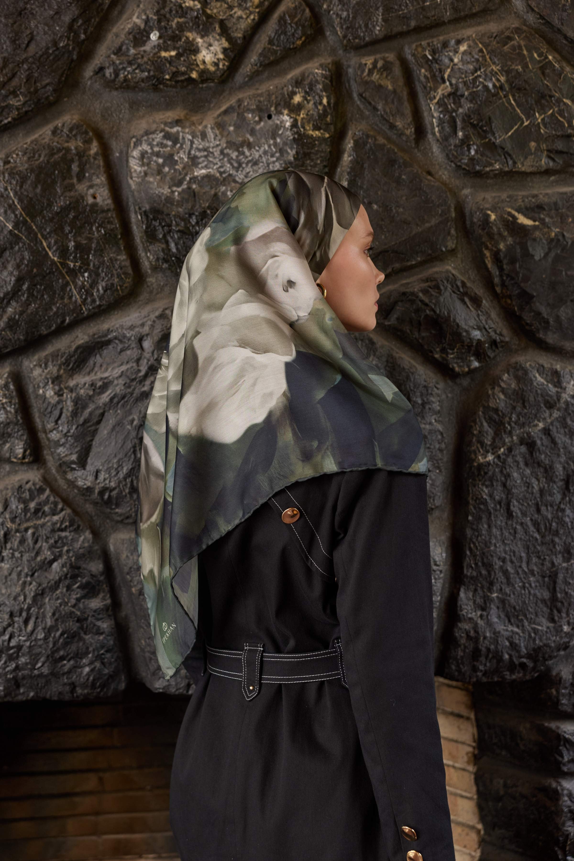 Winter Bloom Soft Eşarp 1239 - Kahve