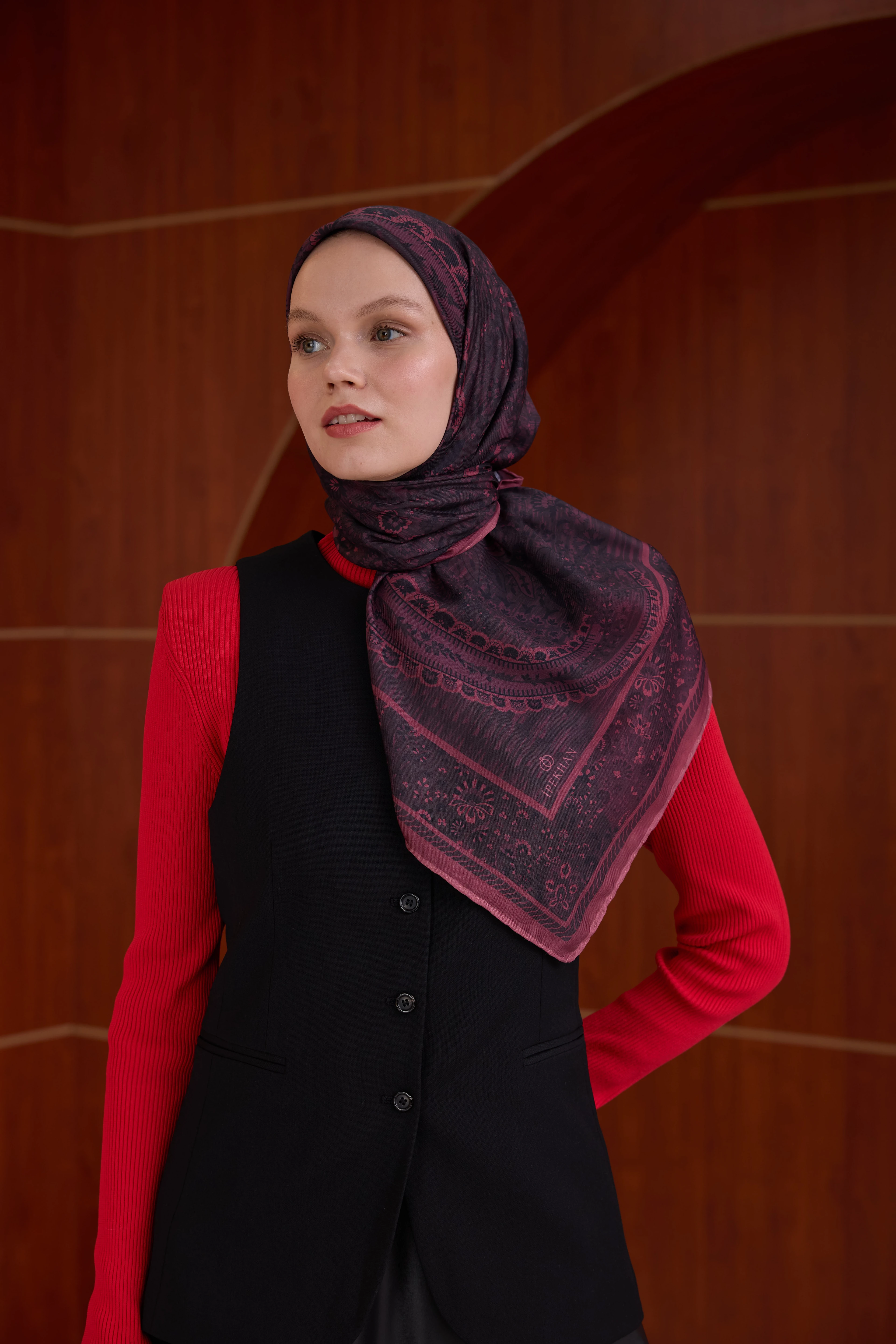 Winter Bloom Soft Eşarp 1242 - Vişne