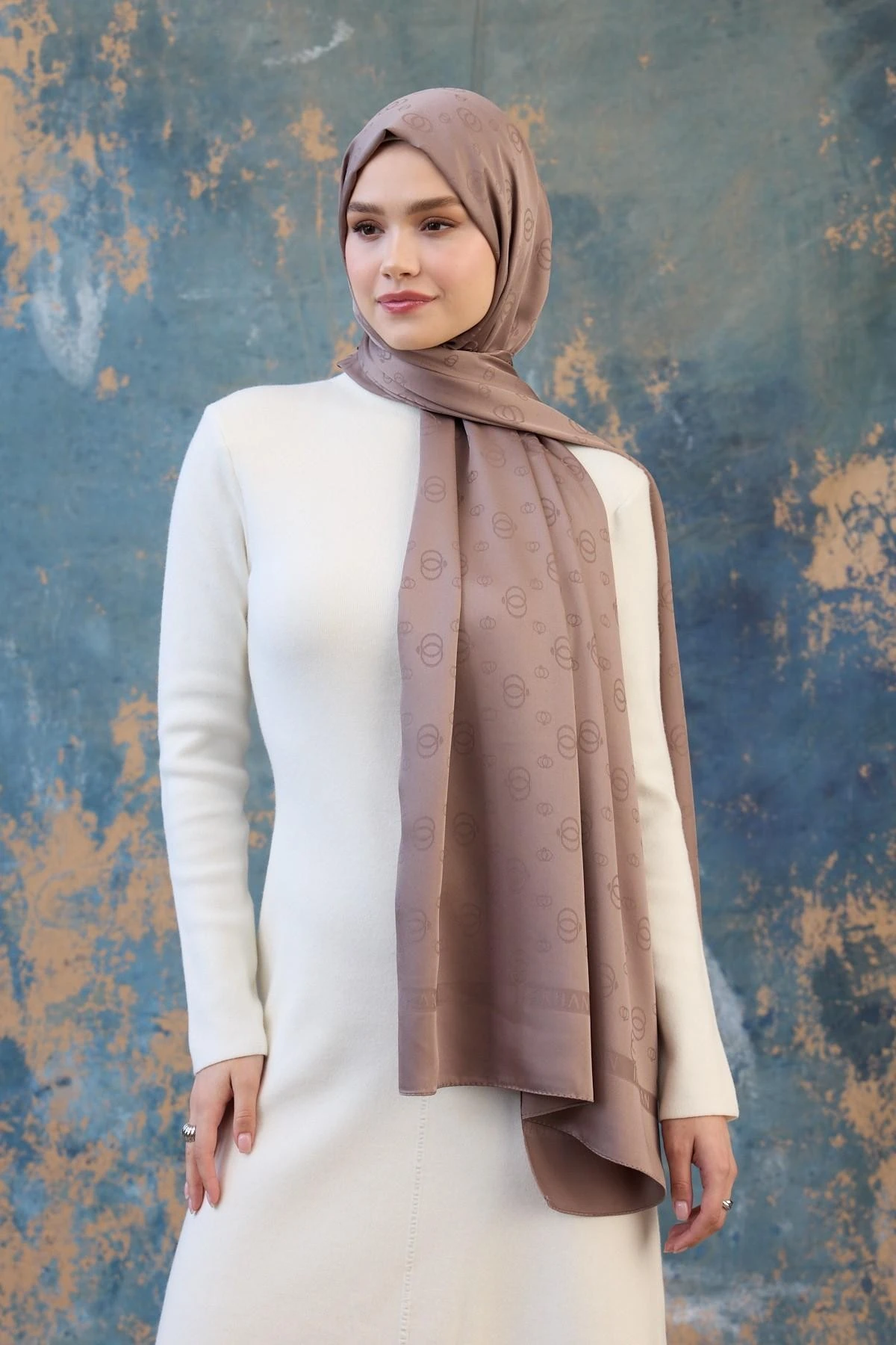 Fall Winter İpeksi Jakar Şal Coffee 9018-30