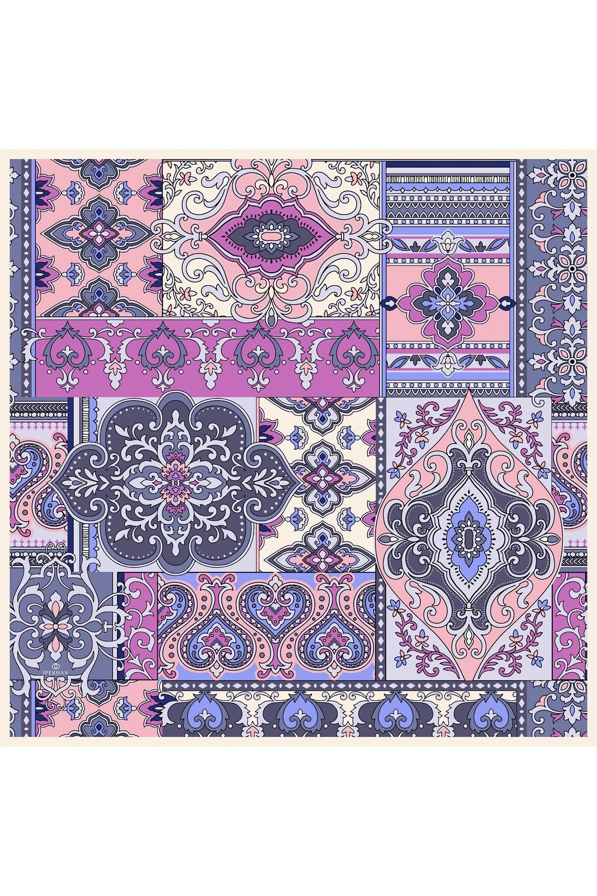 Mozaik Lila Pamuk Viskon Eşarp