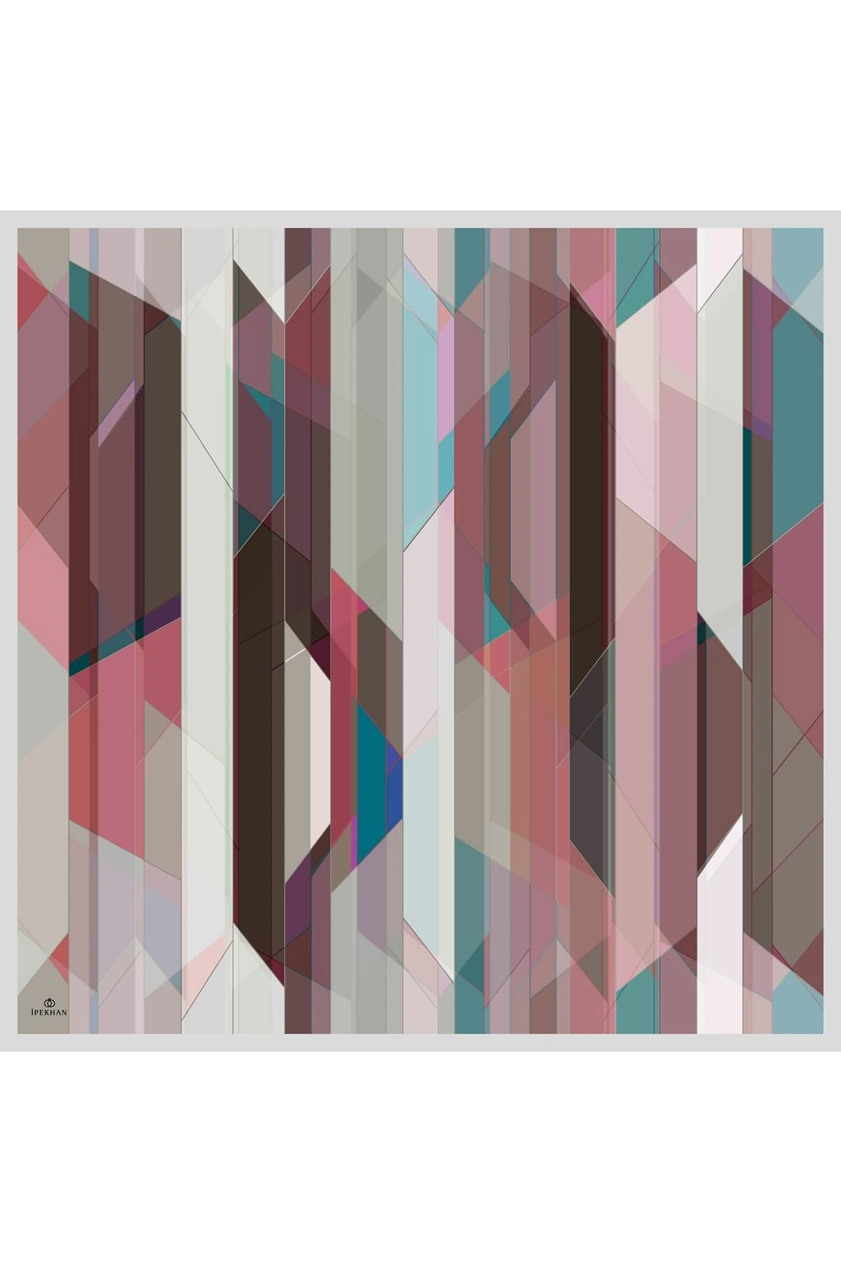 Geometrik Gri Pamuk Viskon Eşarp