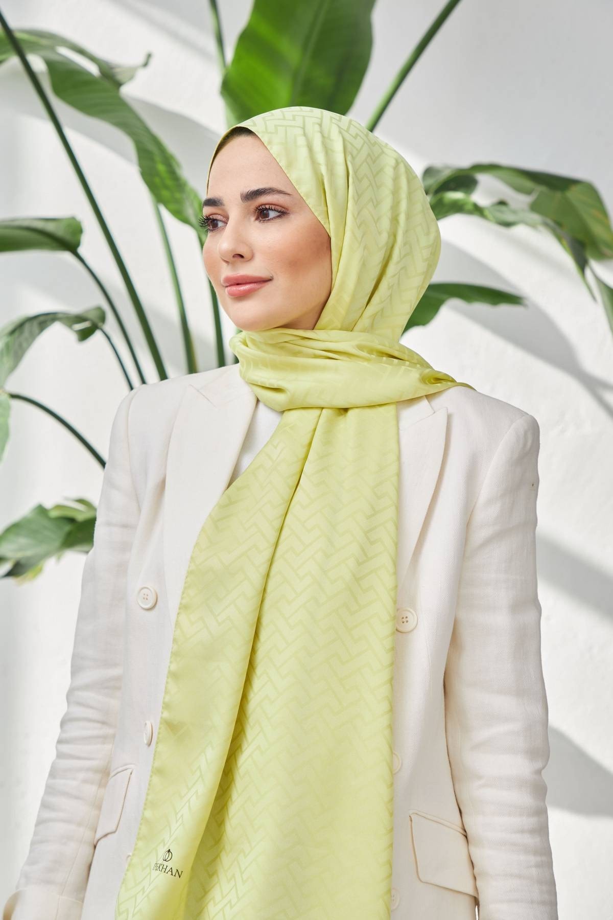 Lego Desen İpeksi Jakar Şal Fıstık Yeşili 9004-21