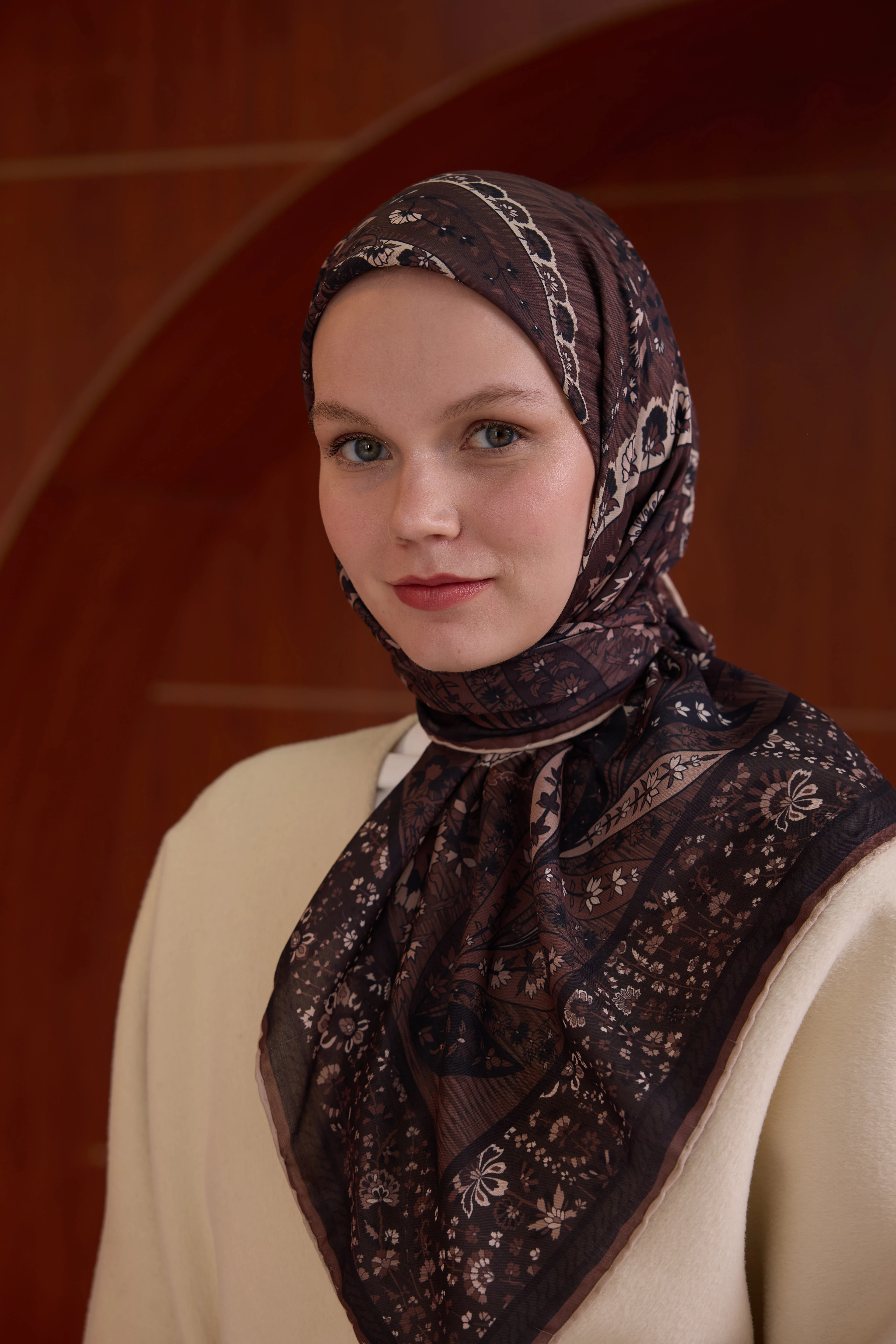 Winter Bloom Soft Eşarp 1242 - Açık Gri