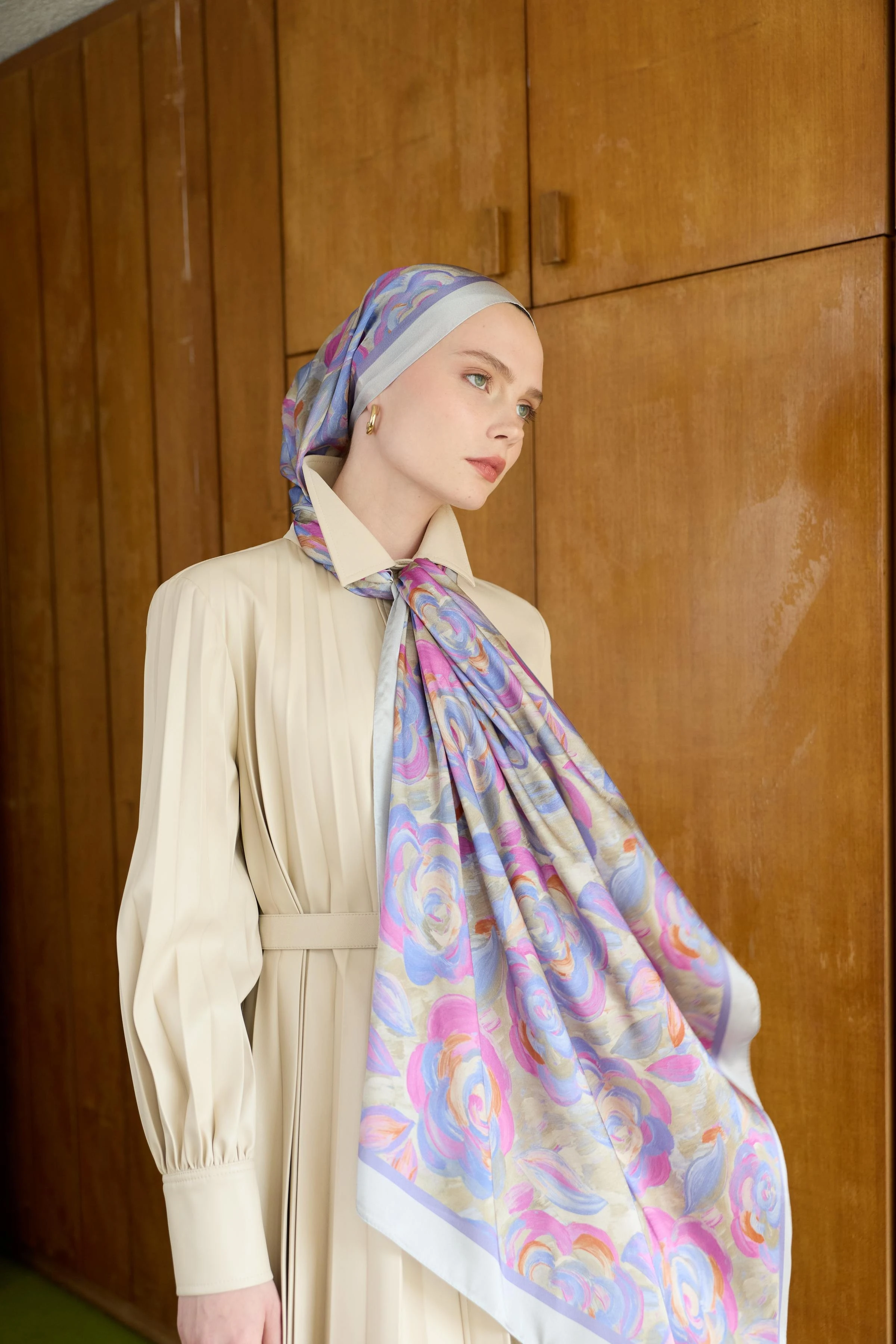 Winter Bloom Hint İpek Şal 5014 - Bebek Mavi