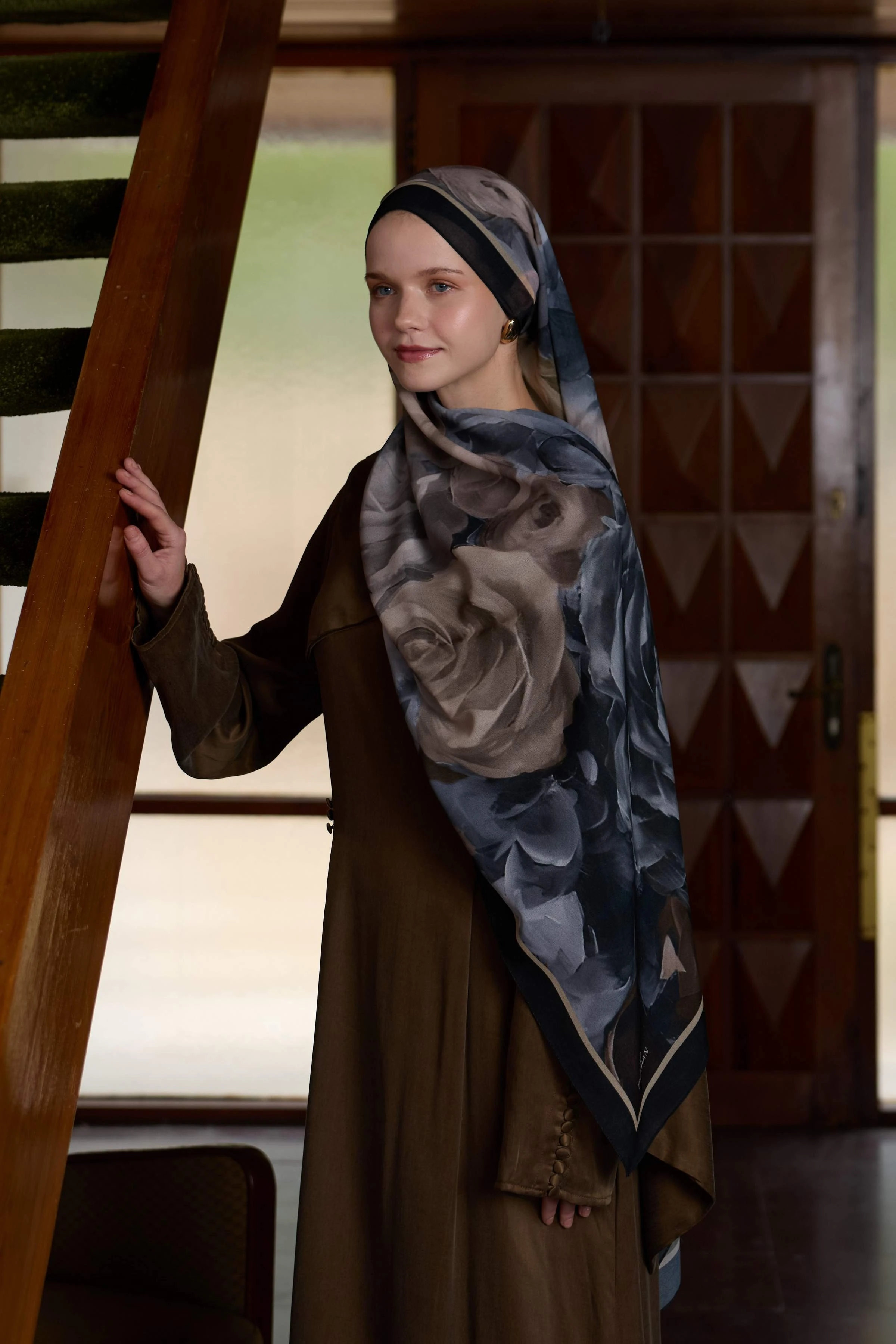 Winter Bloom Qupra Şal 30002 - Kahve Siyah