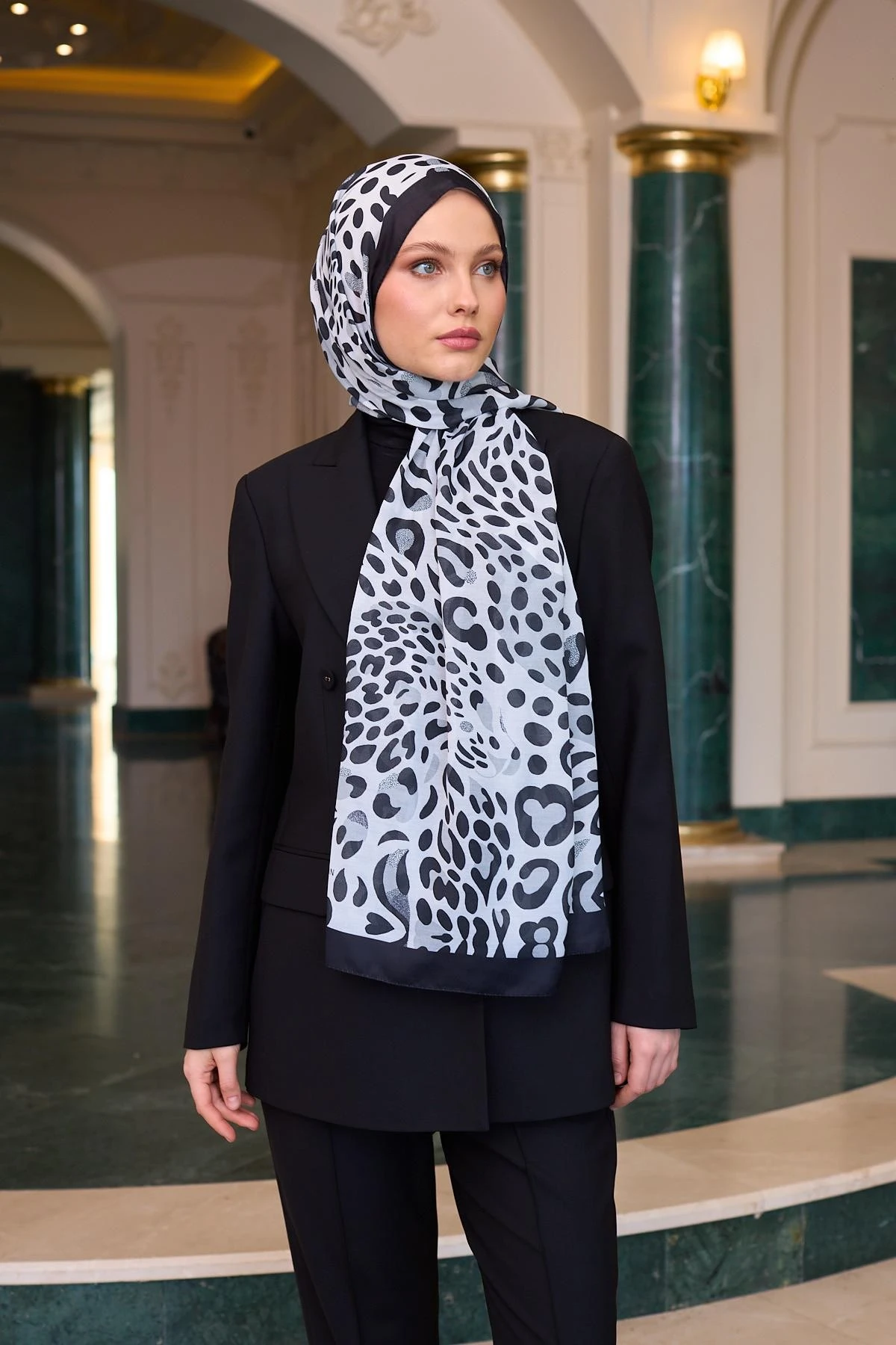 İpekhan Soft Şal Beyaz Gri 3050-04