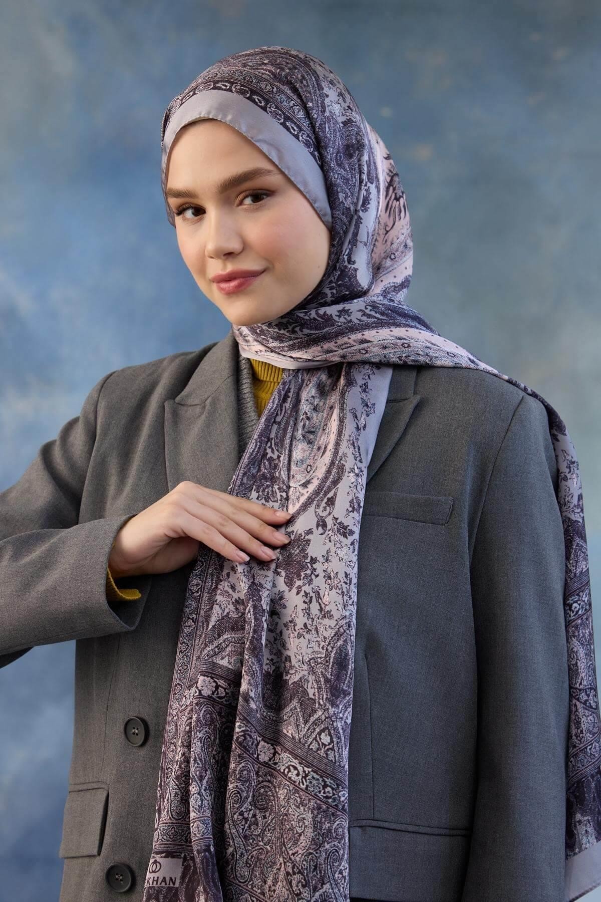 Gri Hint Vual Şal - 5002-03