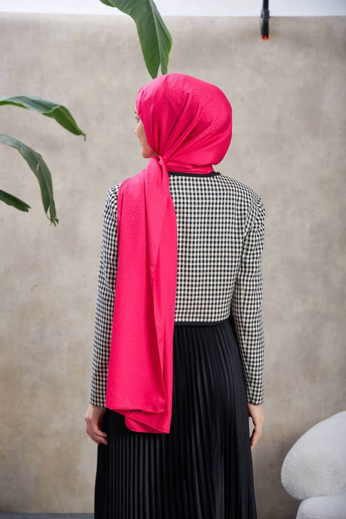 Alesa Desen İpeksi Jakar Şal Pembe 9003-01