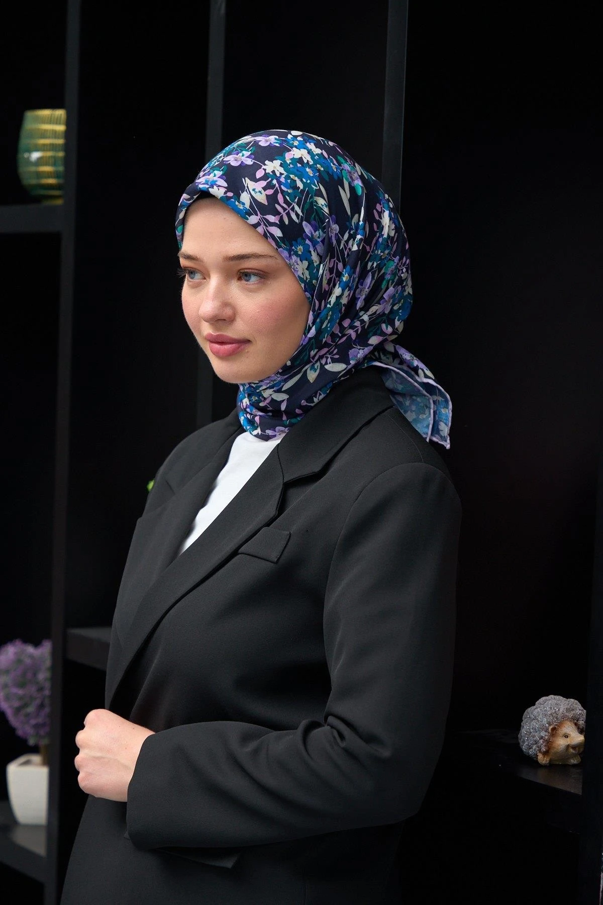 Harmony Collection Soft Eşarp Lacivert Pembe 1177-15