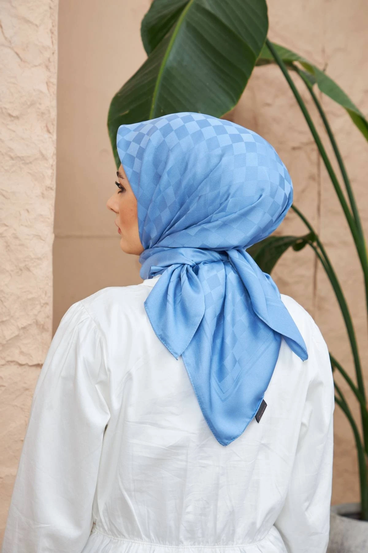 Dama Jakarlı Eşarp İndigo Mavi 9900-01