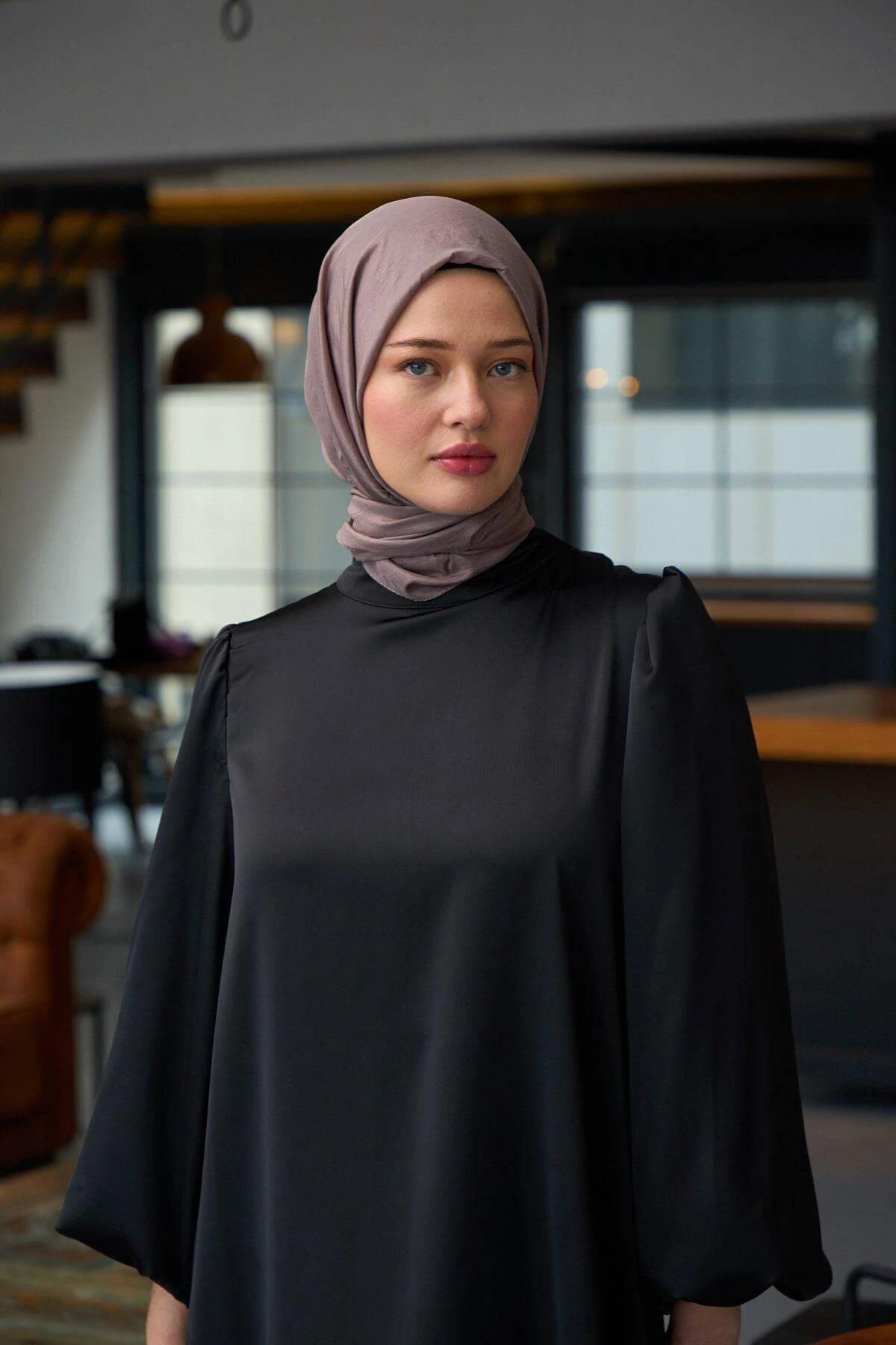 Düz Desen Vual Şal Vizon Vual İpek Şal - 9800-41