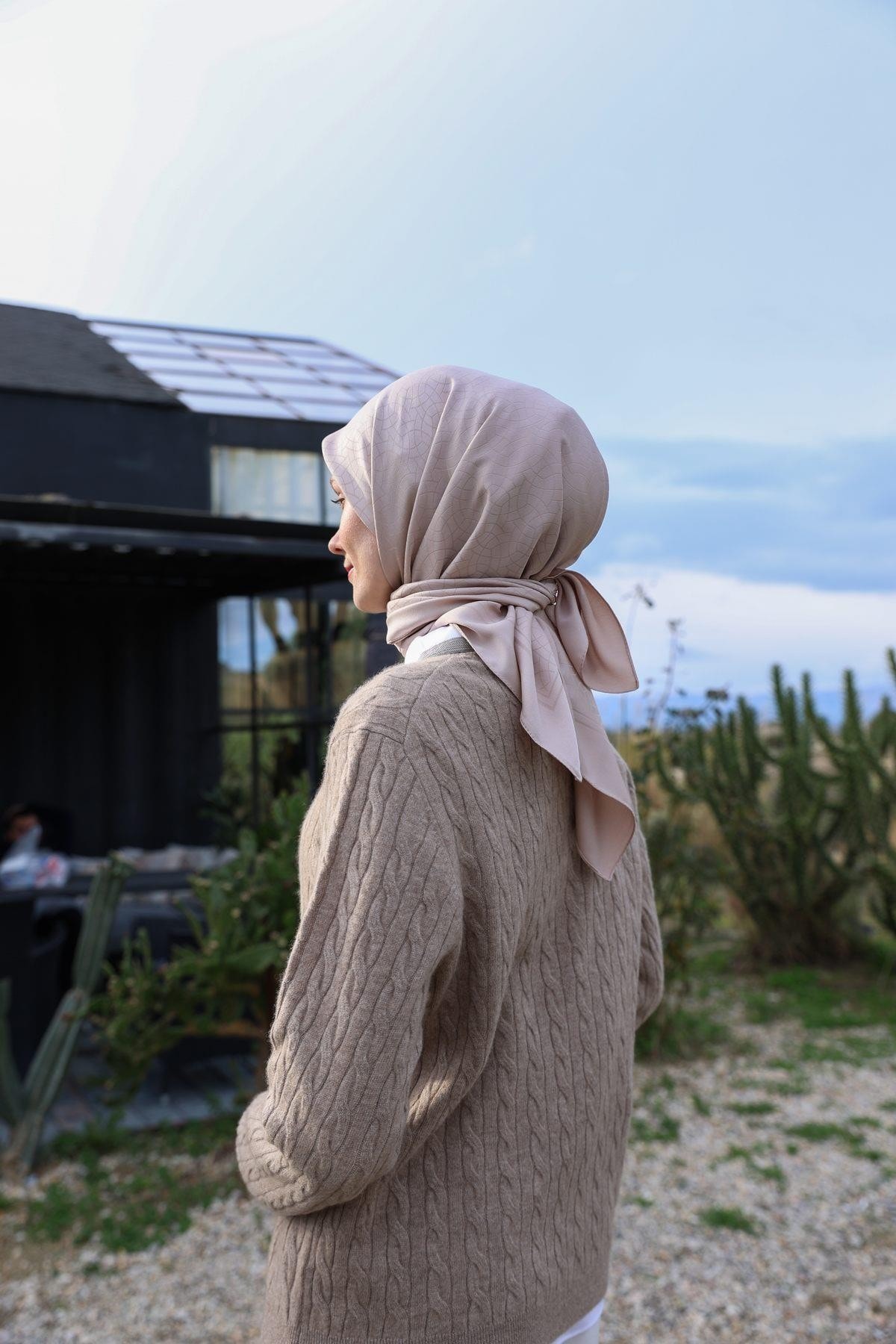 Celina Jakar Eşarp Gri Pembe 9902-13