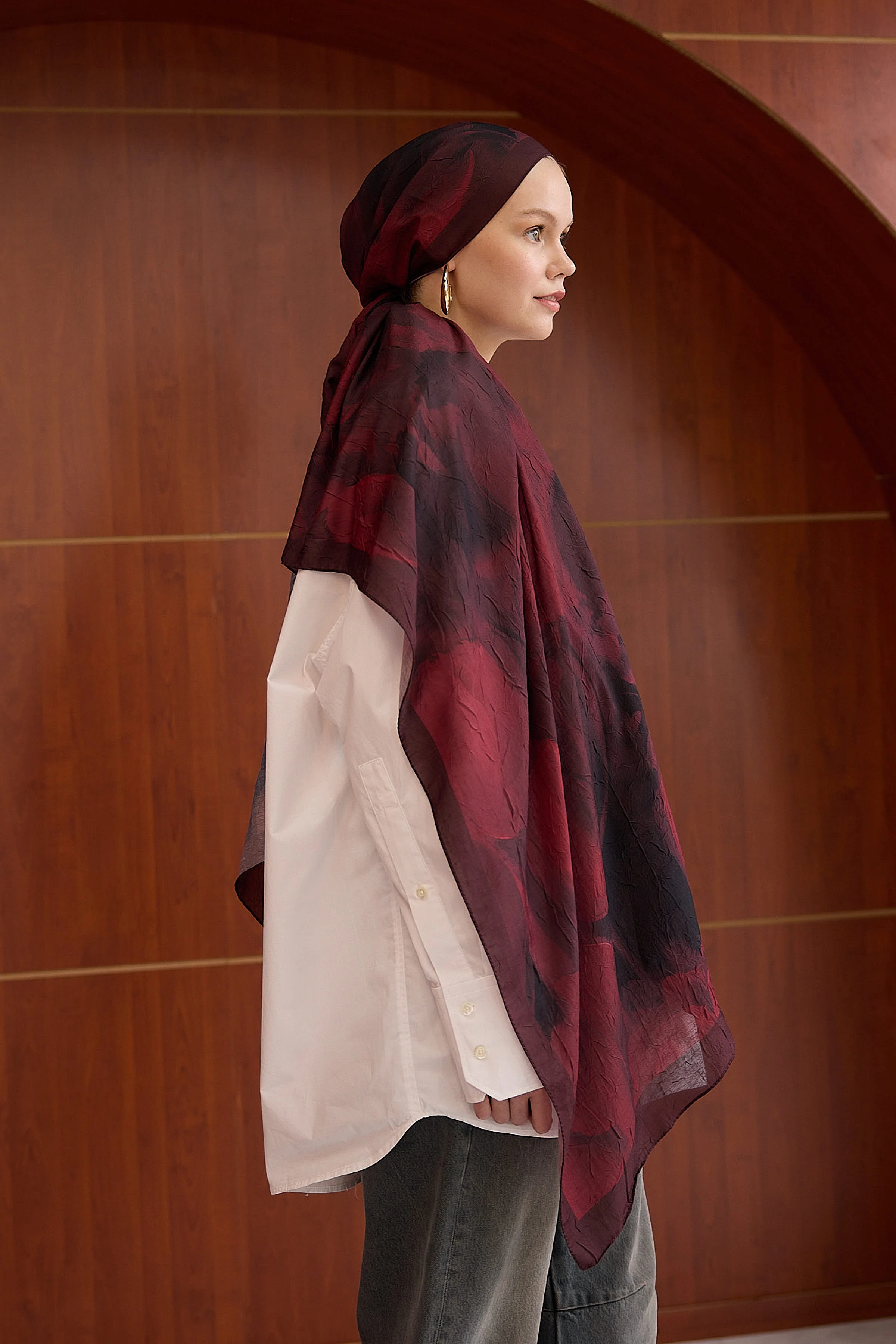 Bambu Kraş Şal 7011 - Bordo