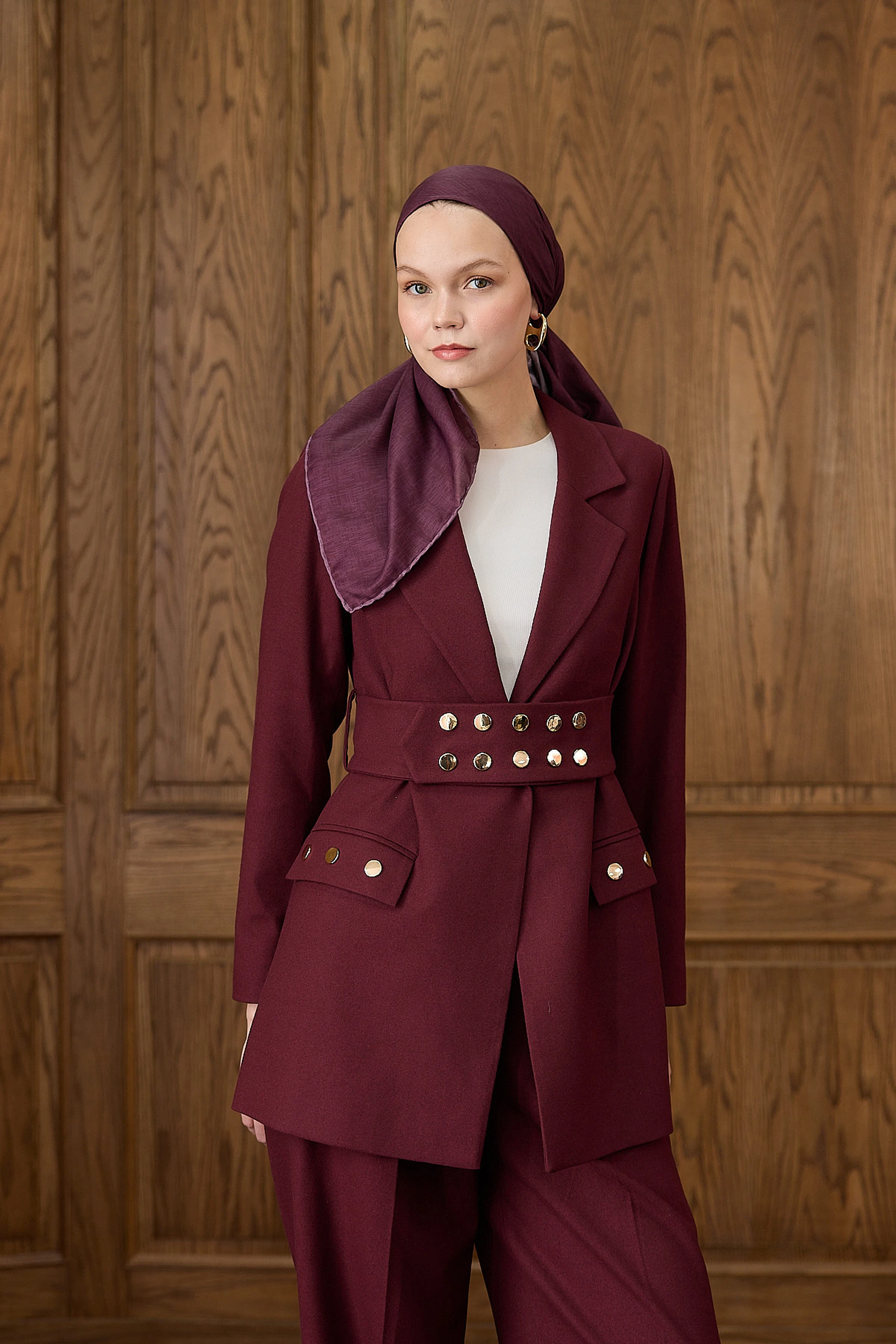 Winter Bloom Soft Eşarp 1240 - Vişne